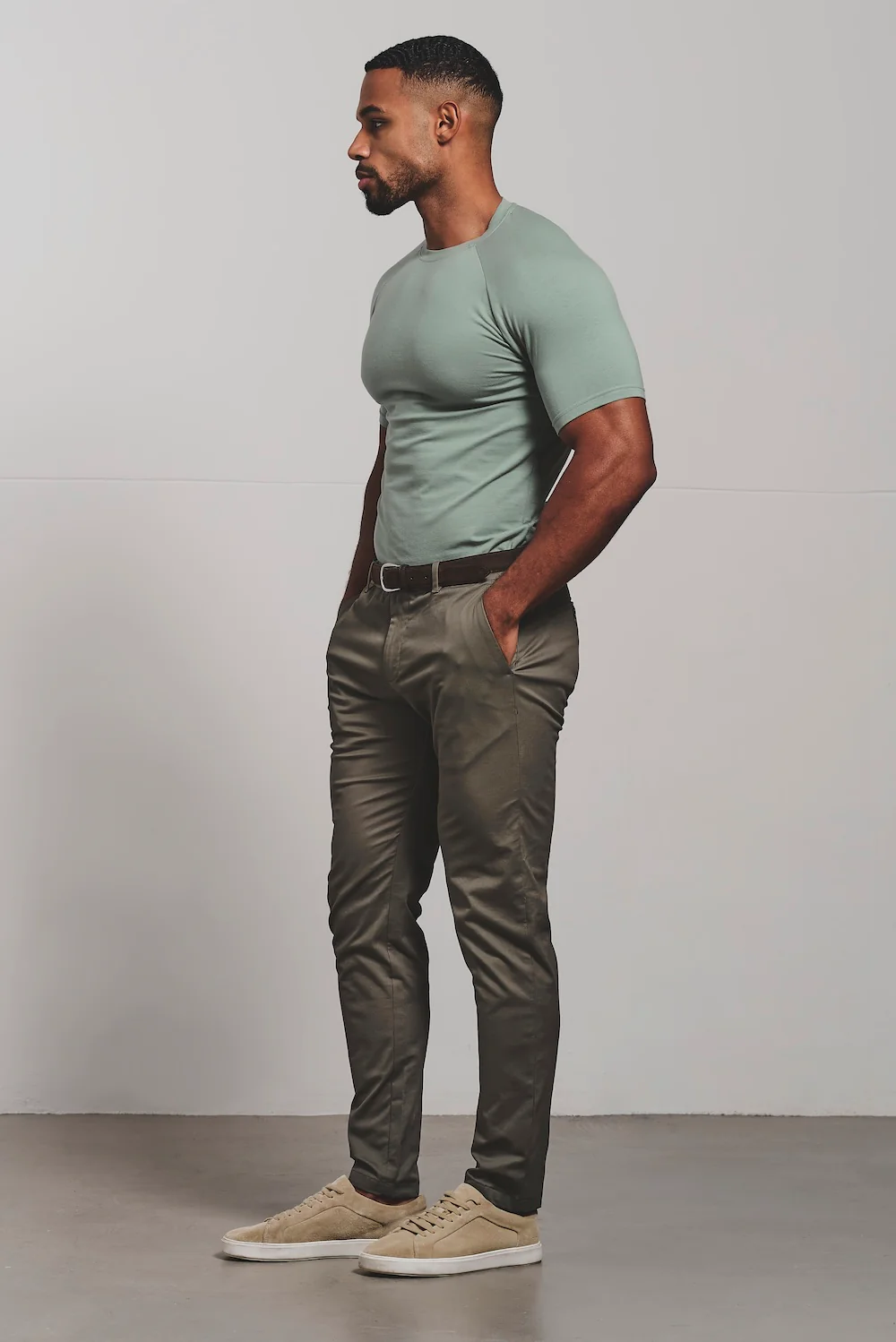 Muscle Fit T-Shirt in Sage - Image 3