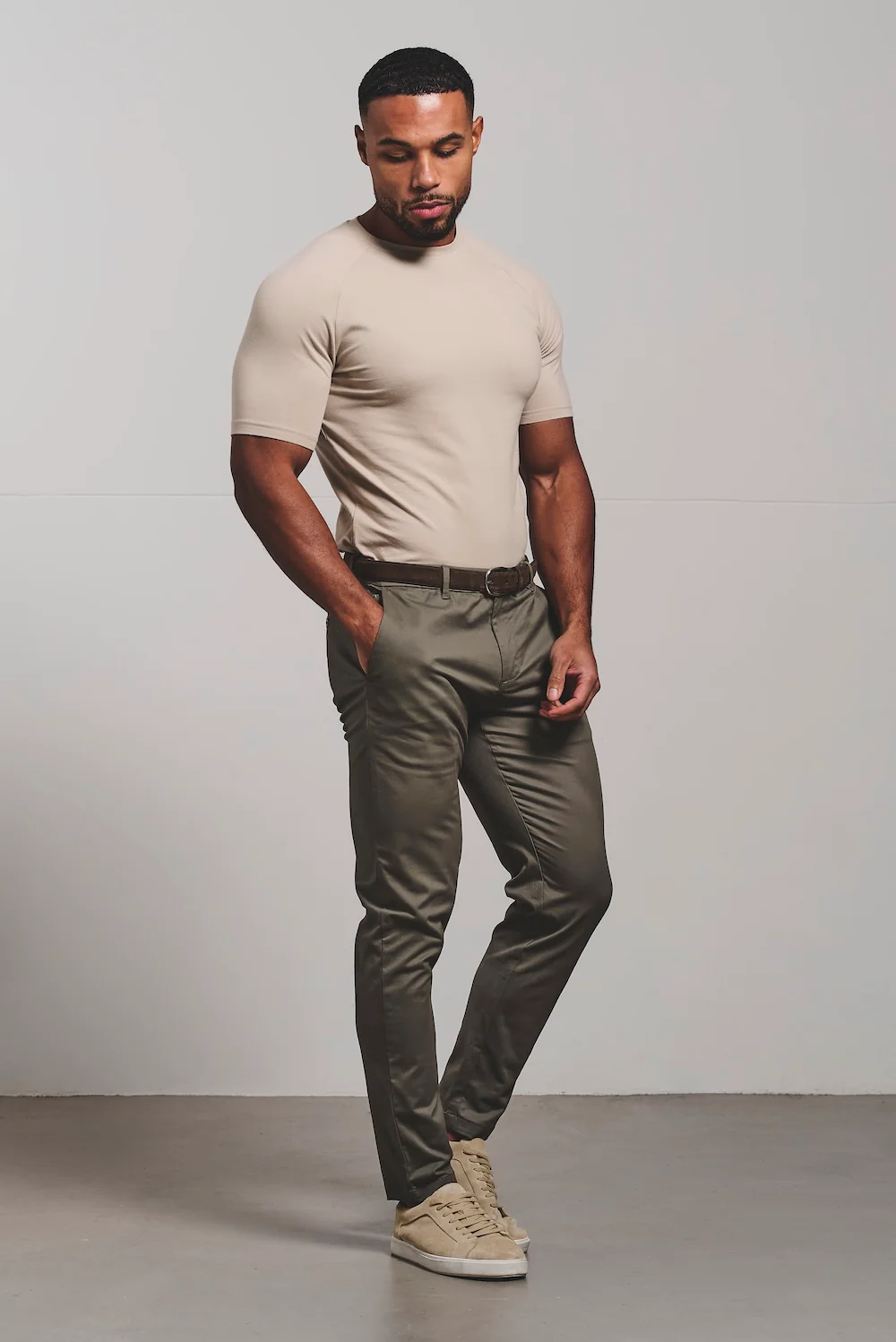 Muscle Fit T-Shirt in Sand - Image 3
