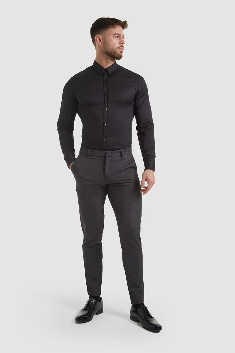 Muscle Fit Essential Trousers 2.0 in Charcoal - Image 4