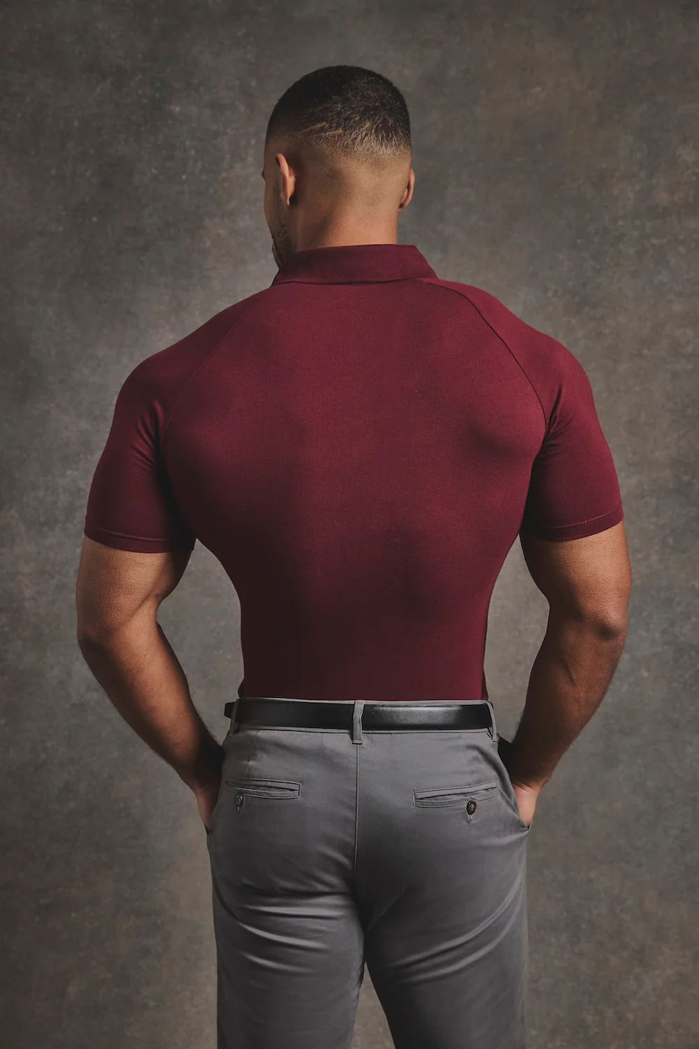 Muscle Fit Polo Shirt in Burgundy - Image 7