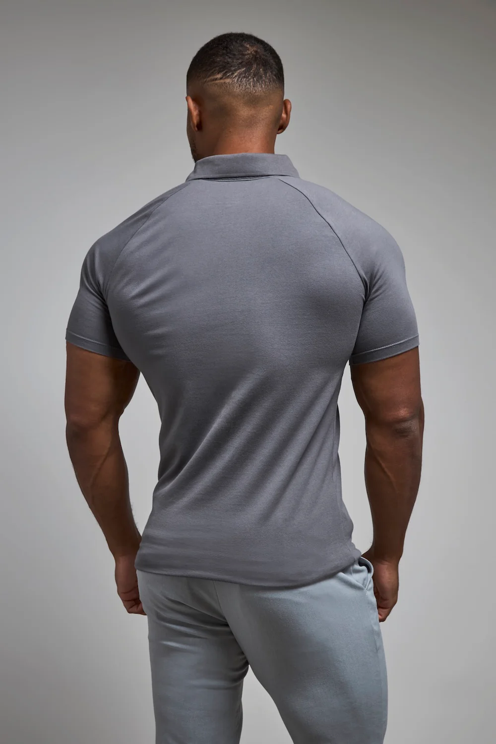 Muscle Fit Polo Shirt in Charcoal - Image 4