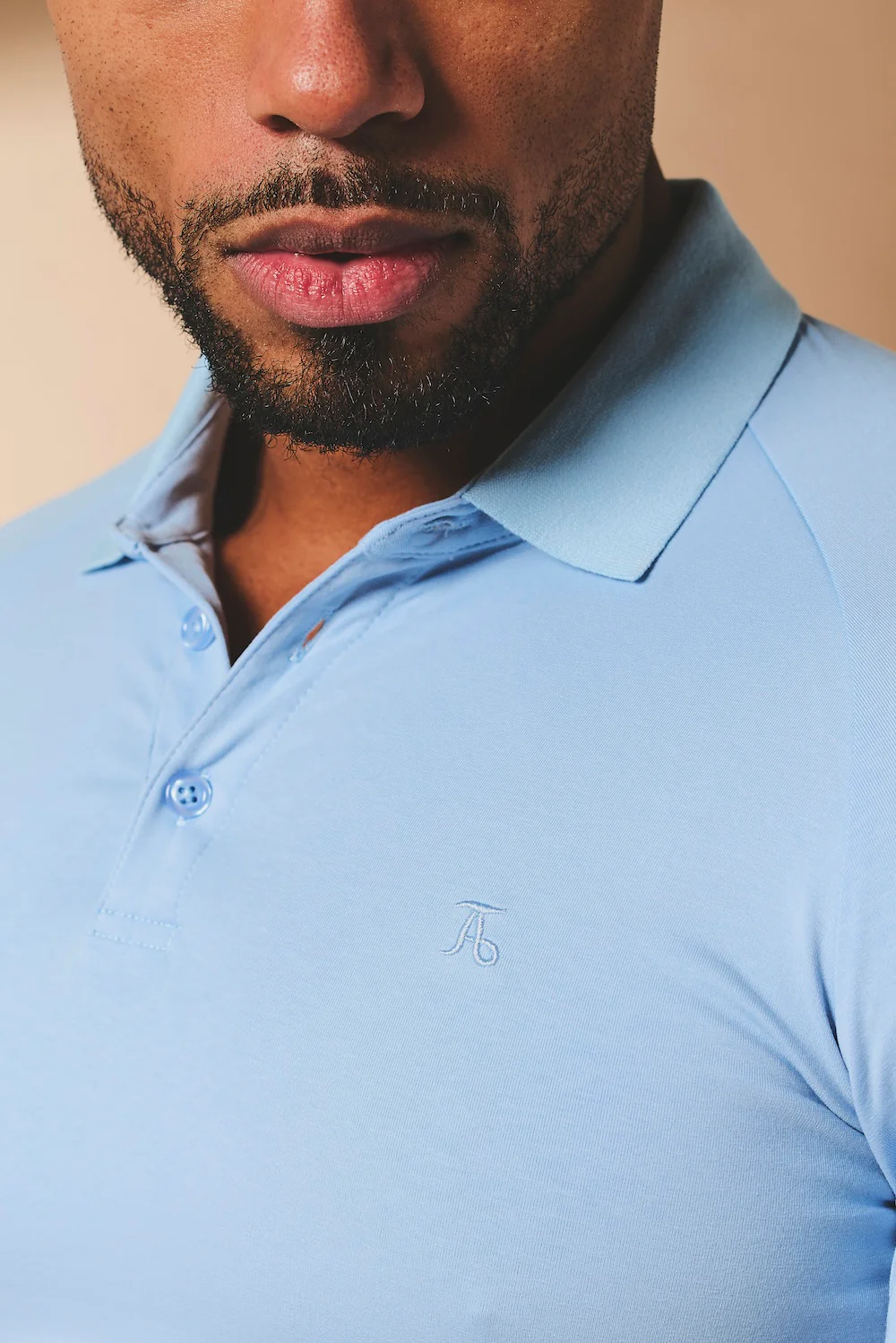 Muscle Fit Polo Shirt in Pale Blue - Image 5
