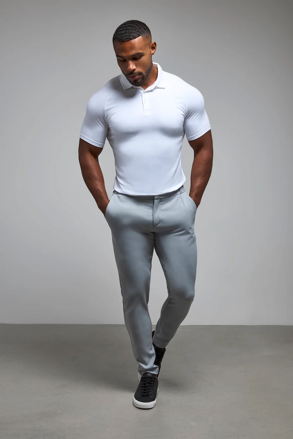 Muscle Fit Polo Shirt in White - Image 3
