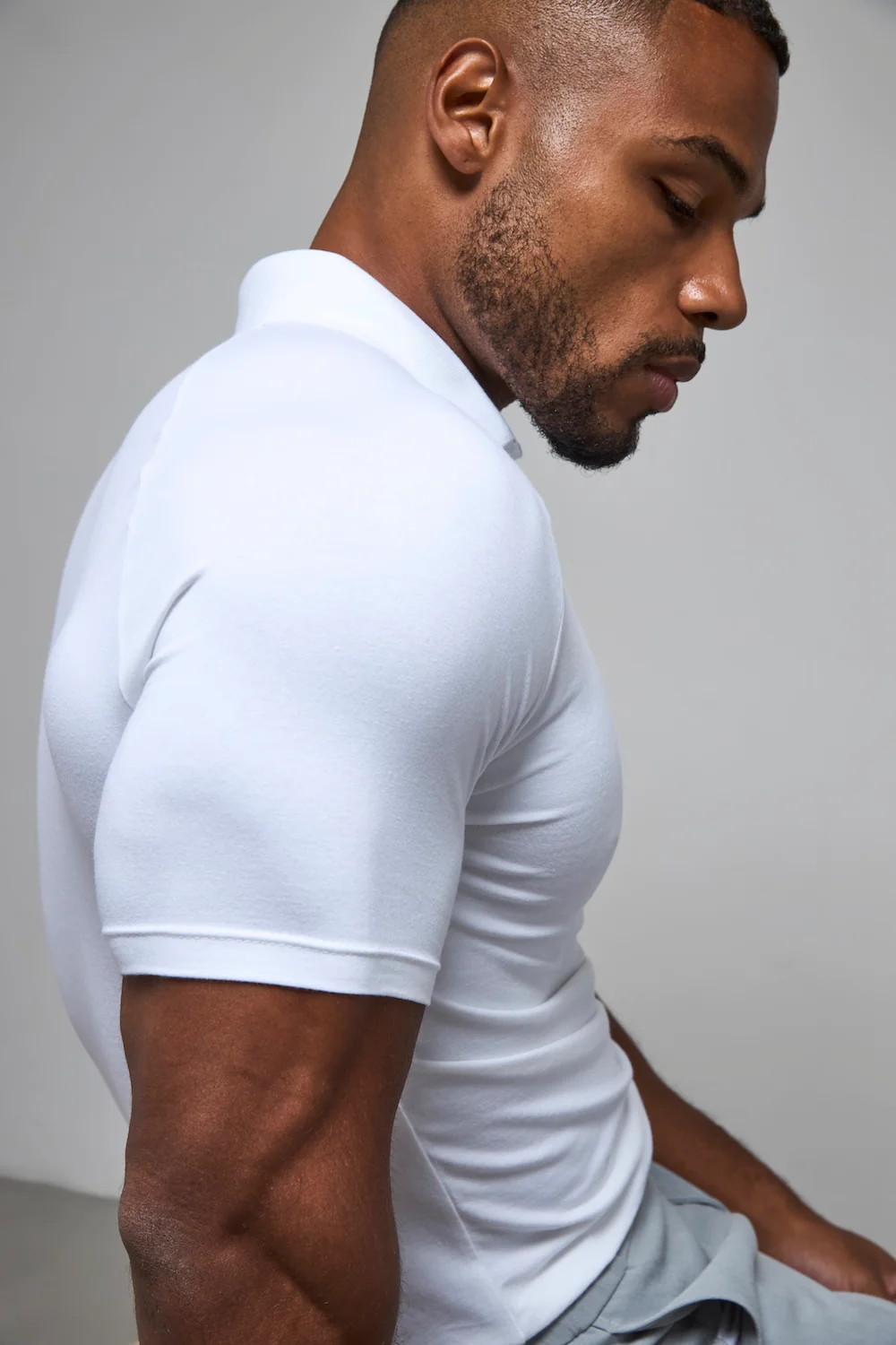 Muscle Fit Polo Shirt in White - Image 5