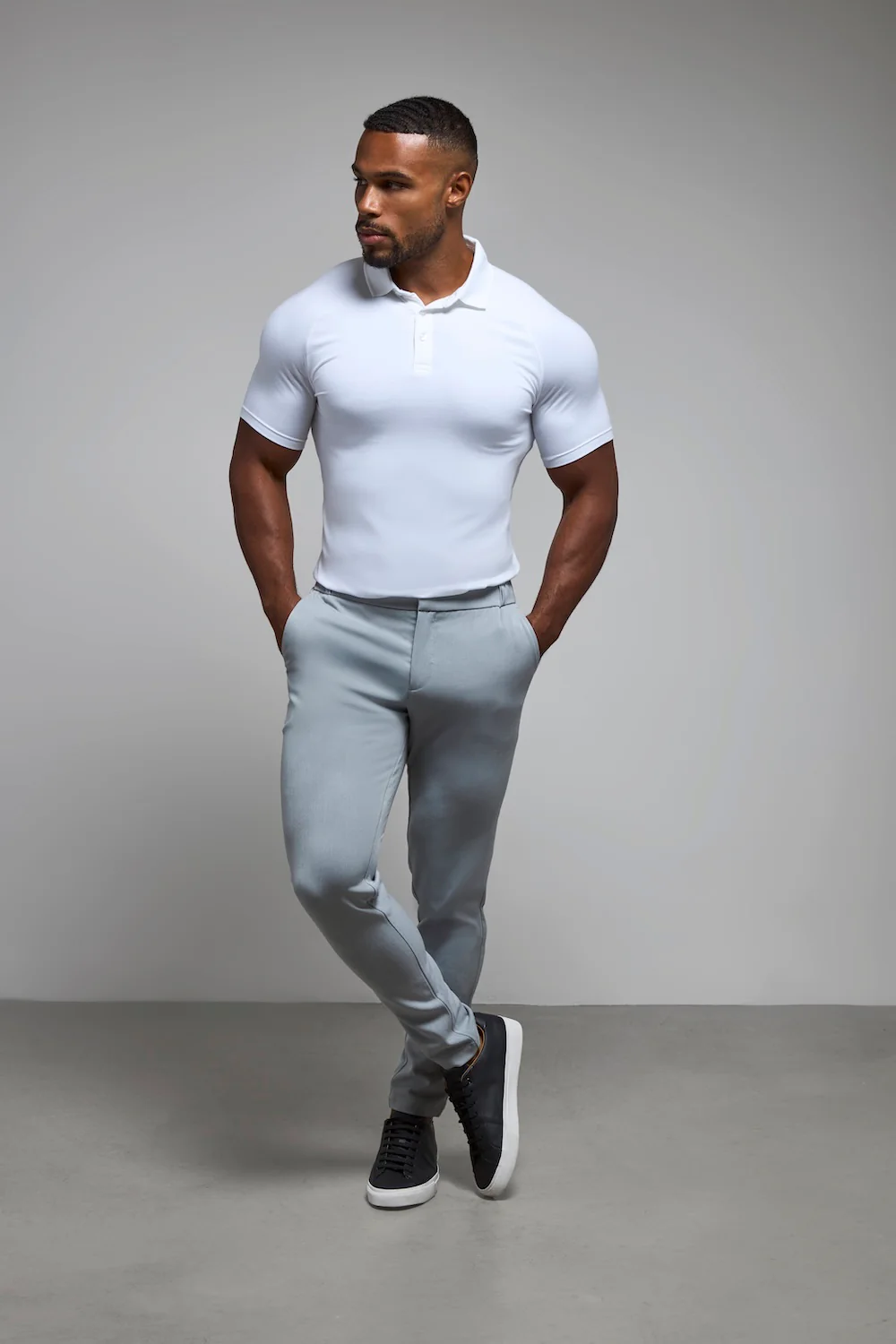 Muscle Fit Polo Shirt in White - Image 6