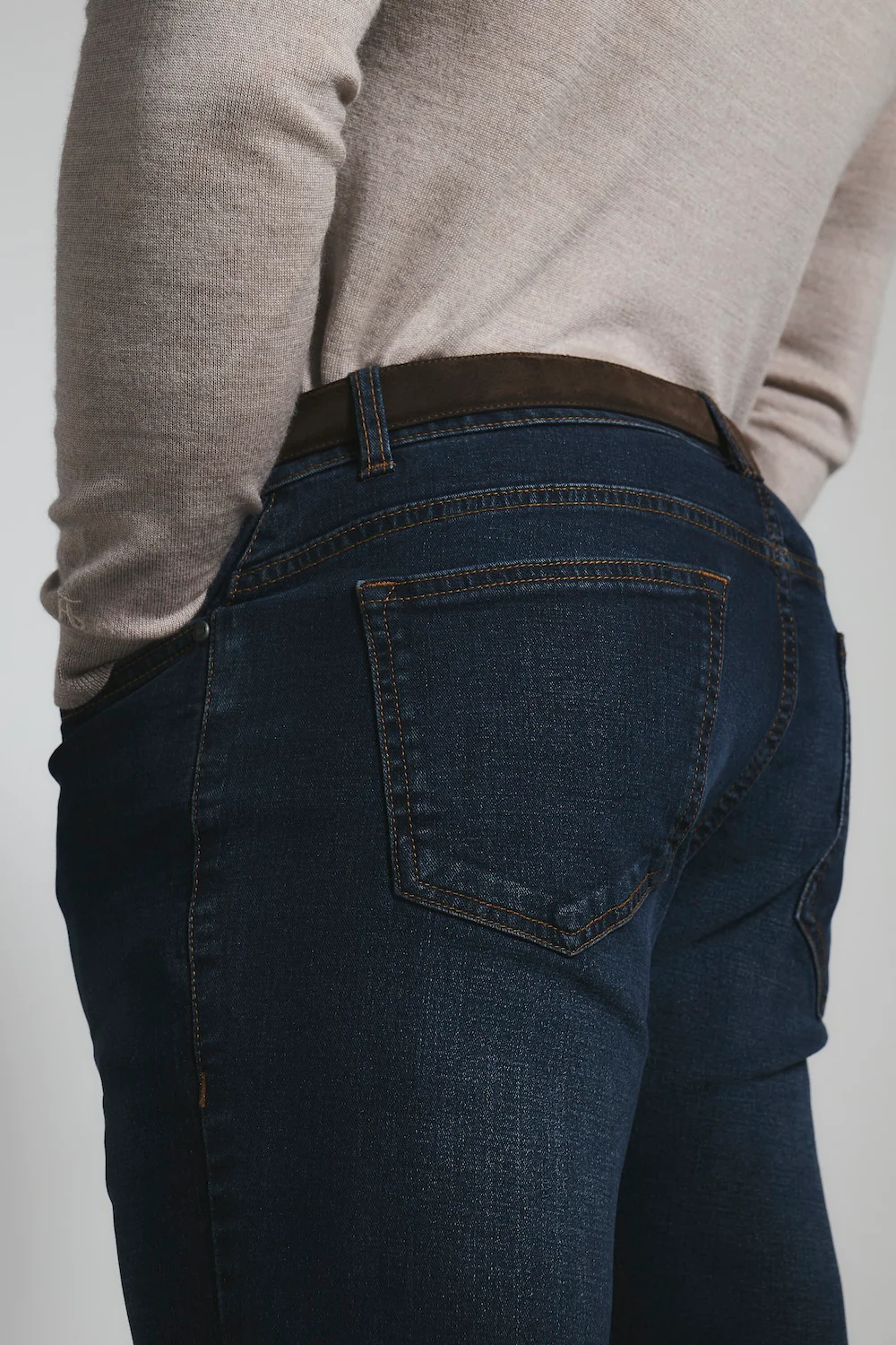 Muscle Fit Stretch Jeans in Dark Blue - Image 7