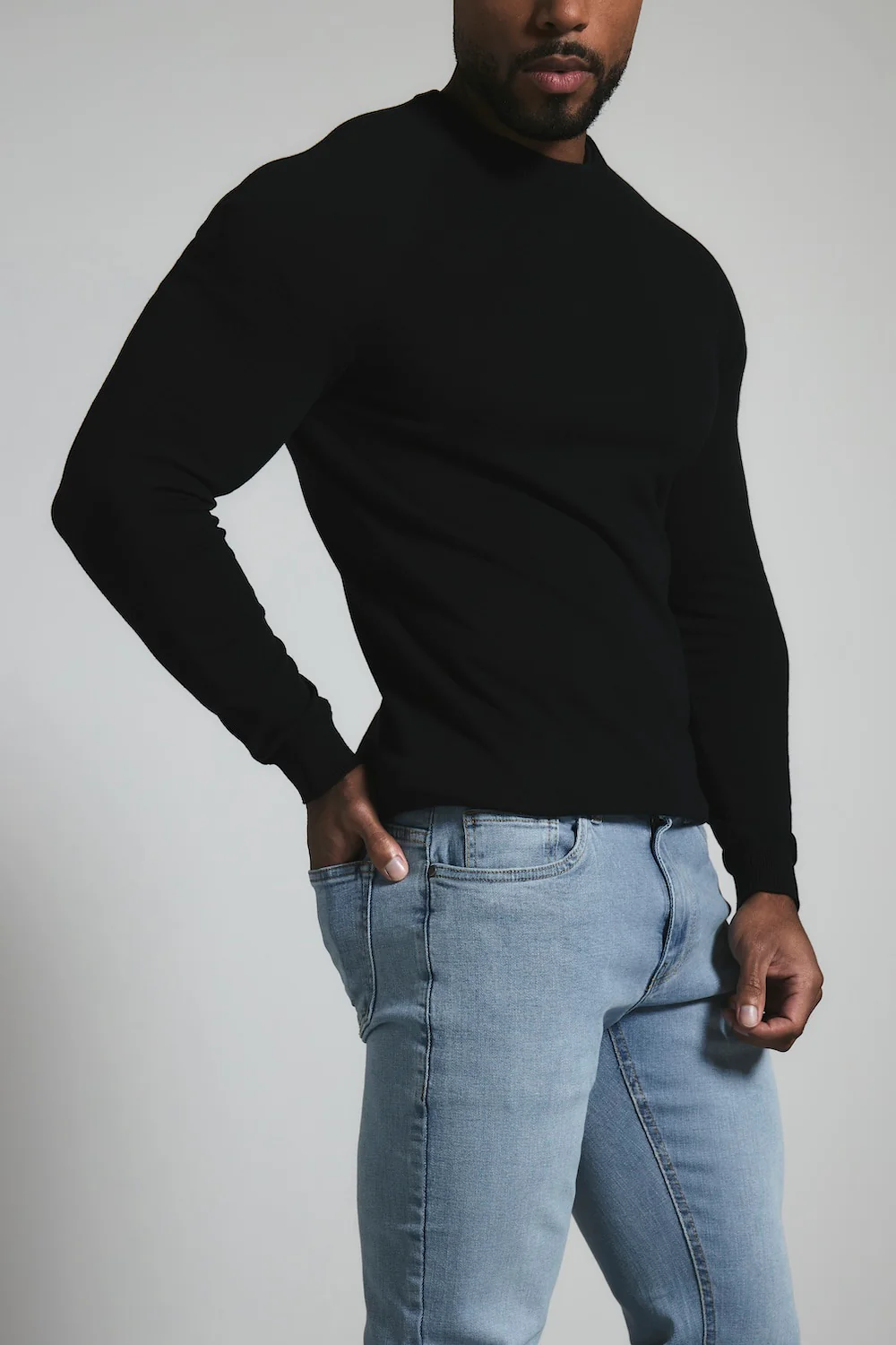 Muscle Fit Stretch Jeans in Light Blue - Image 3