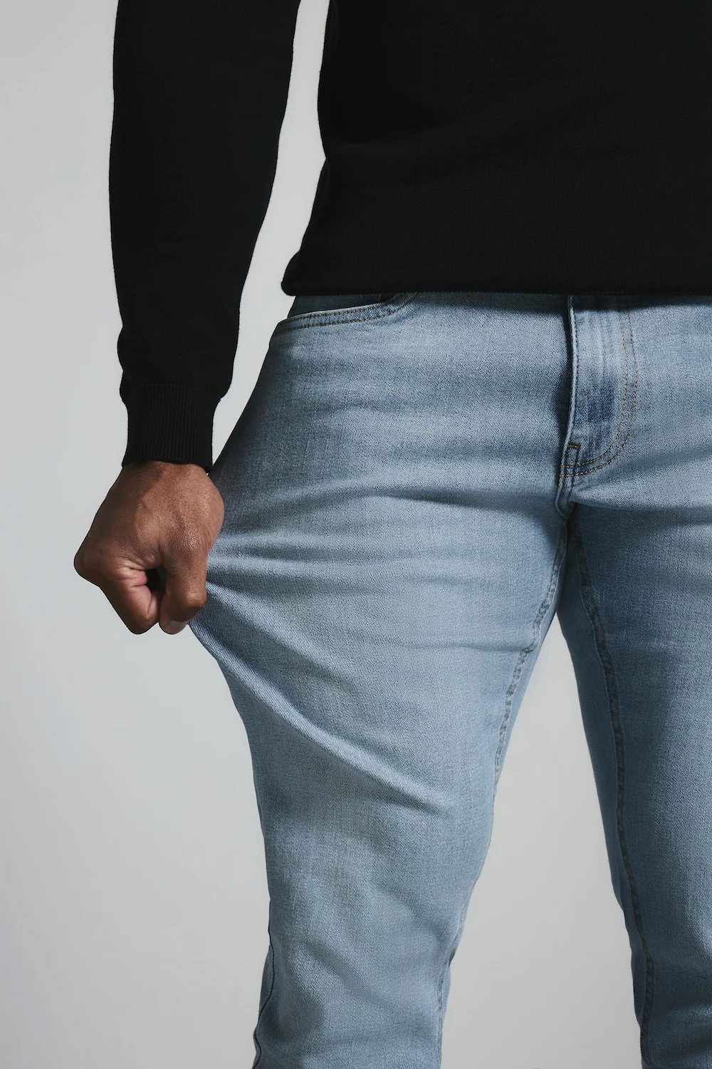 Muscle Fit Stretch Jeans in Light Blue - Image 4