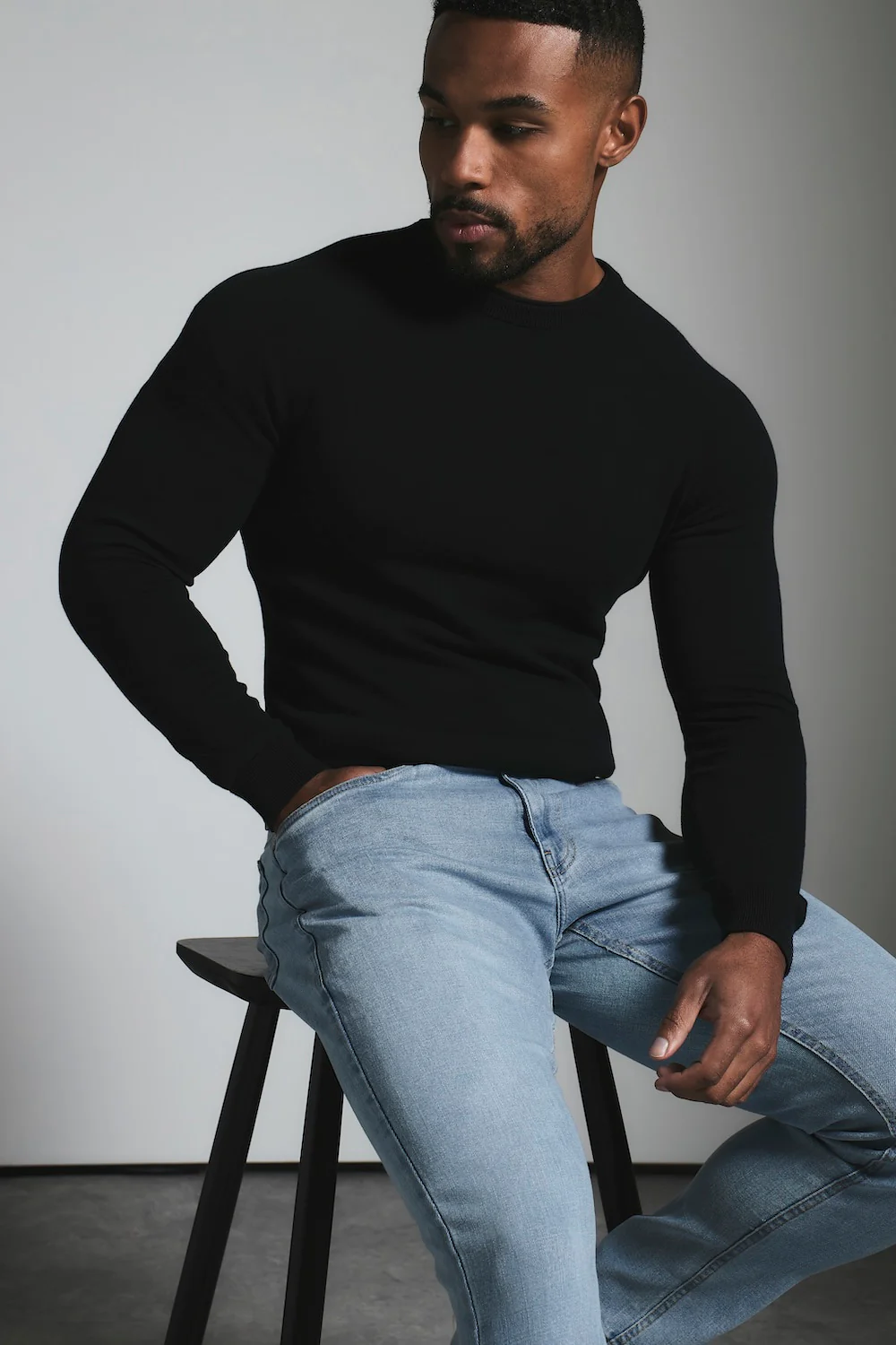 Muscle Fit Stretch Jeans in Light Blue - Image 5