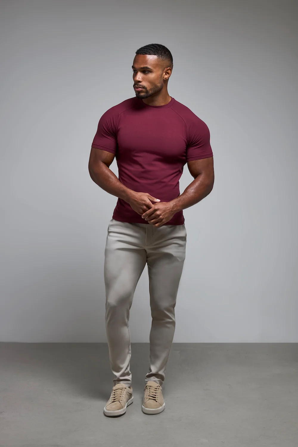 Muscle Fit T-Shirt in Burgundy - Image 5
