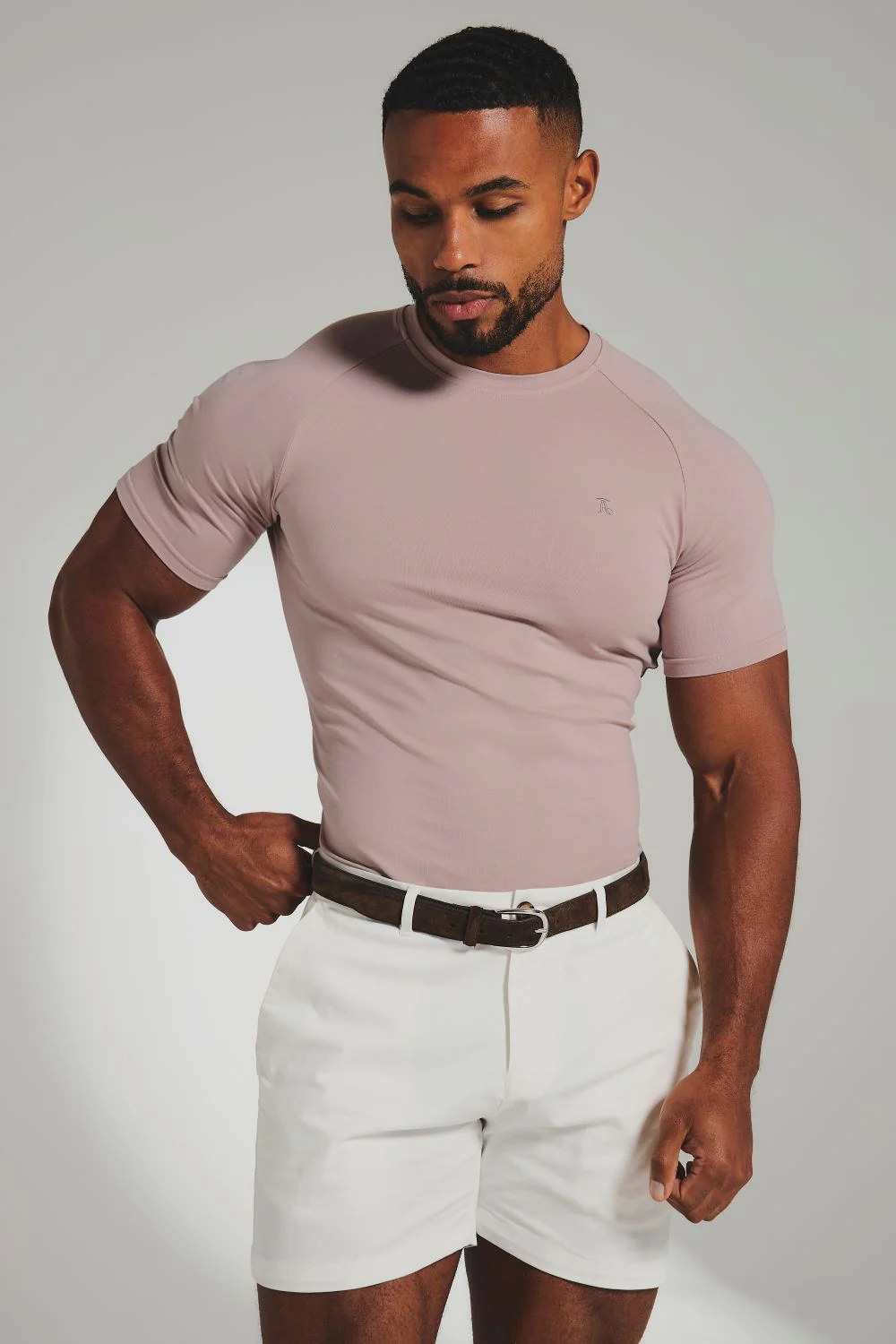 Muscle Fit T-Shirt in Mauve Pink - Image 3