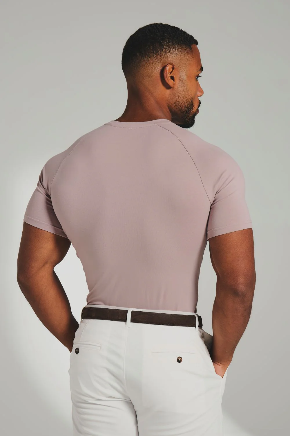 Muscle Fit T-Shirt in Mauve Pink - Image 5