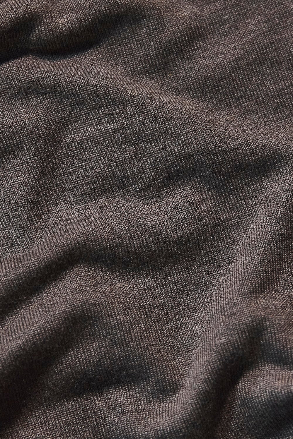 Open Collar Knitted Polo Shirt in Brown Marl - Image 8