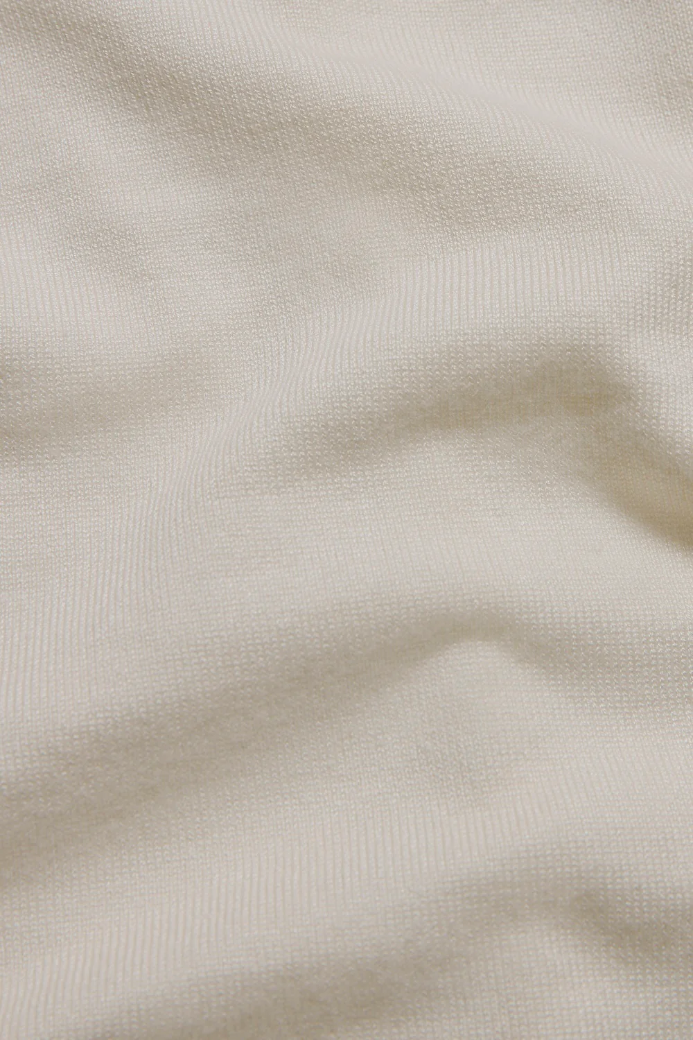 Open Collar Knitted Polo Shirt in Winter White - Image 9