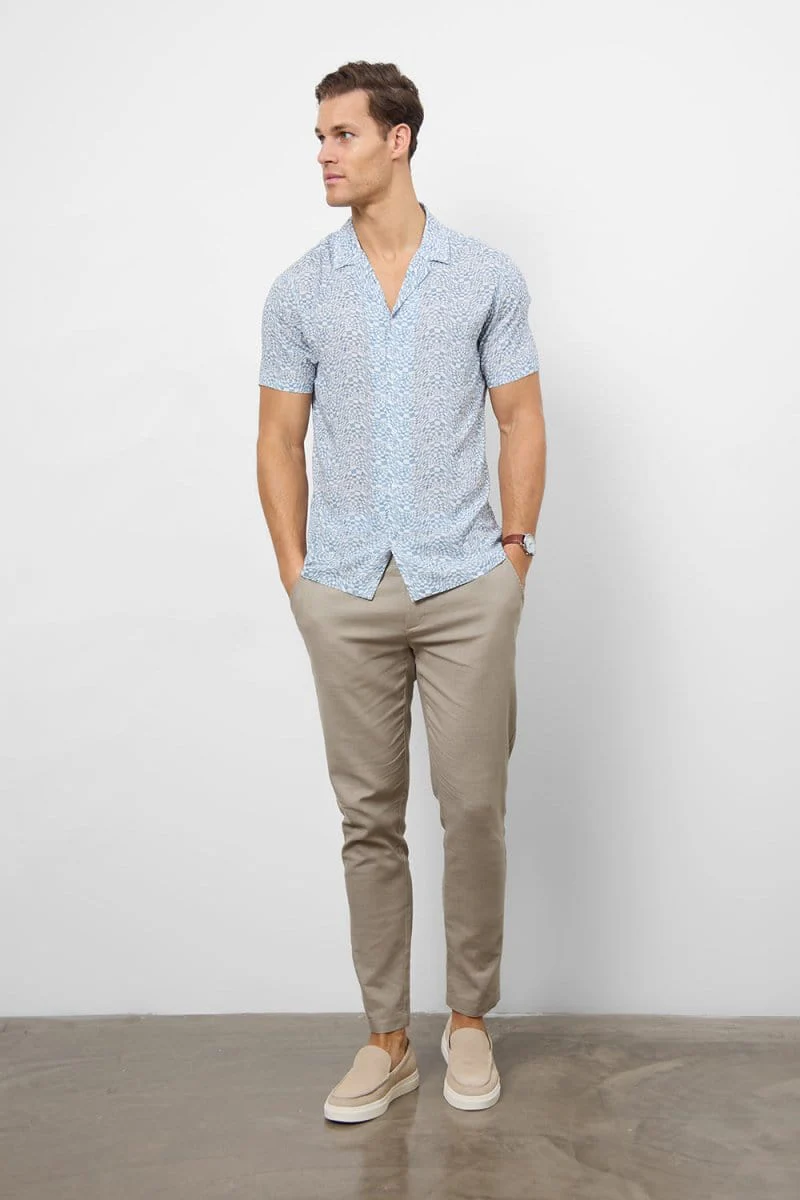 Printed Shirt in Blue Optical Geo - Image 5