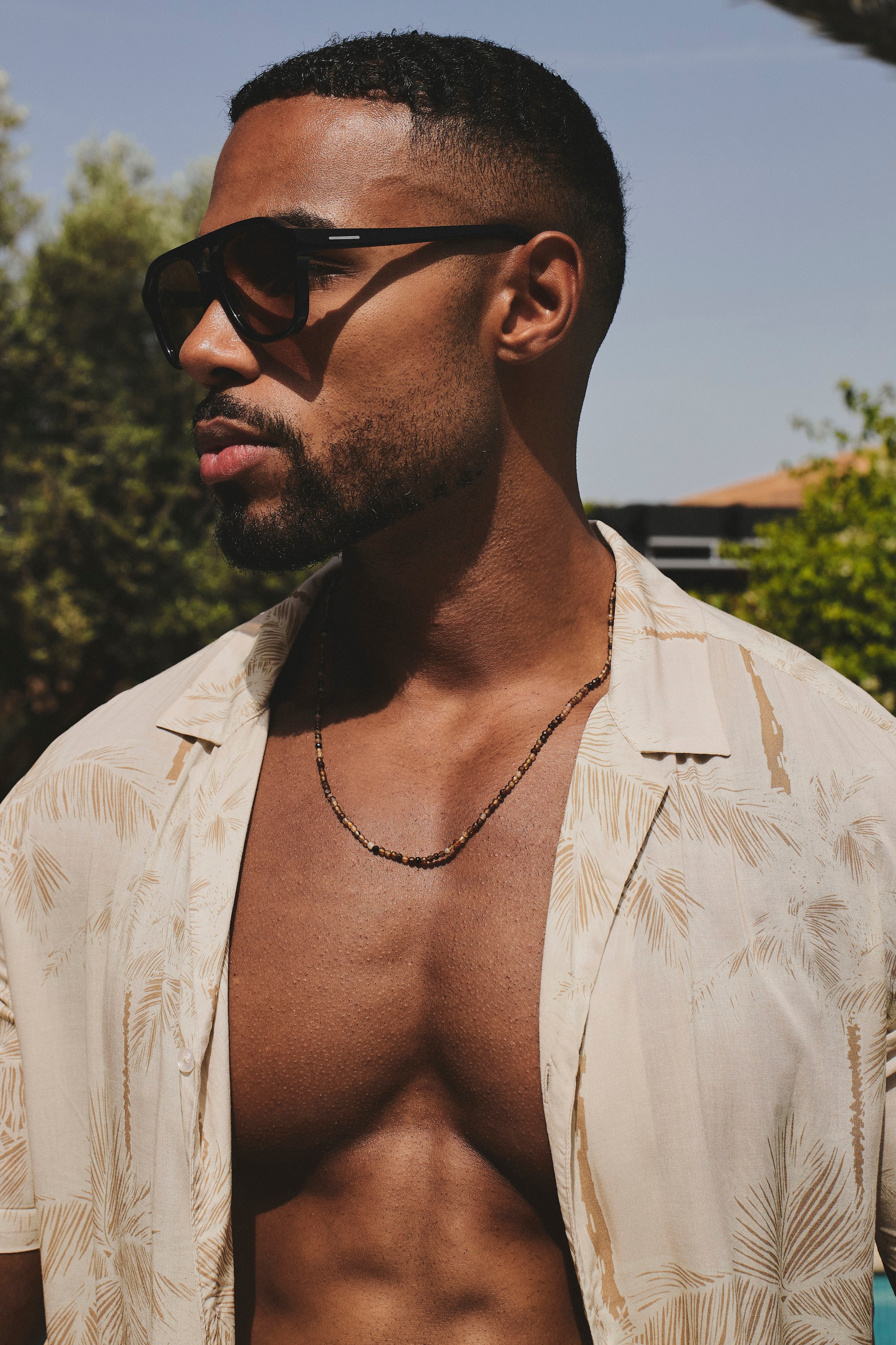 Palm Printed Shirt in Neutral - Image 2