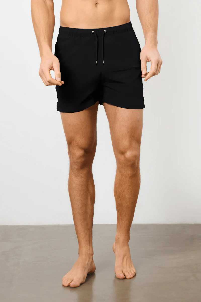 Quick Dry Plain Swim Shorts in Black - Image 4