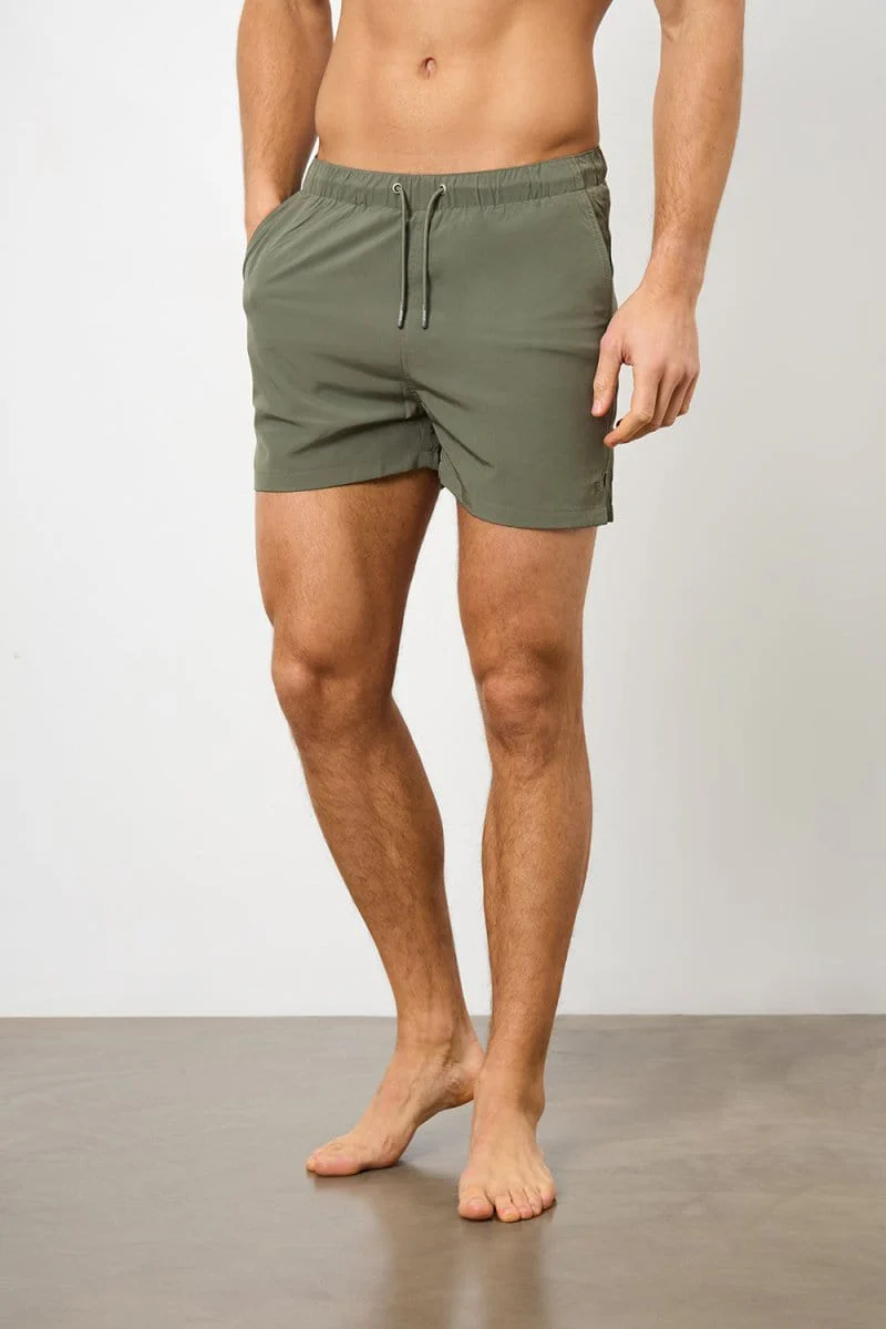 Plain Swim Shorts in Khaki