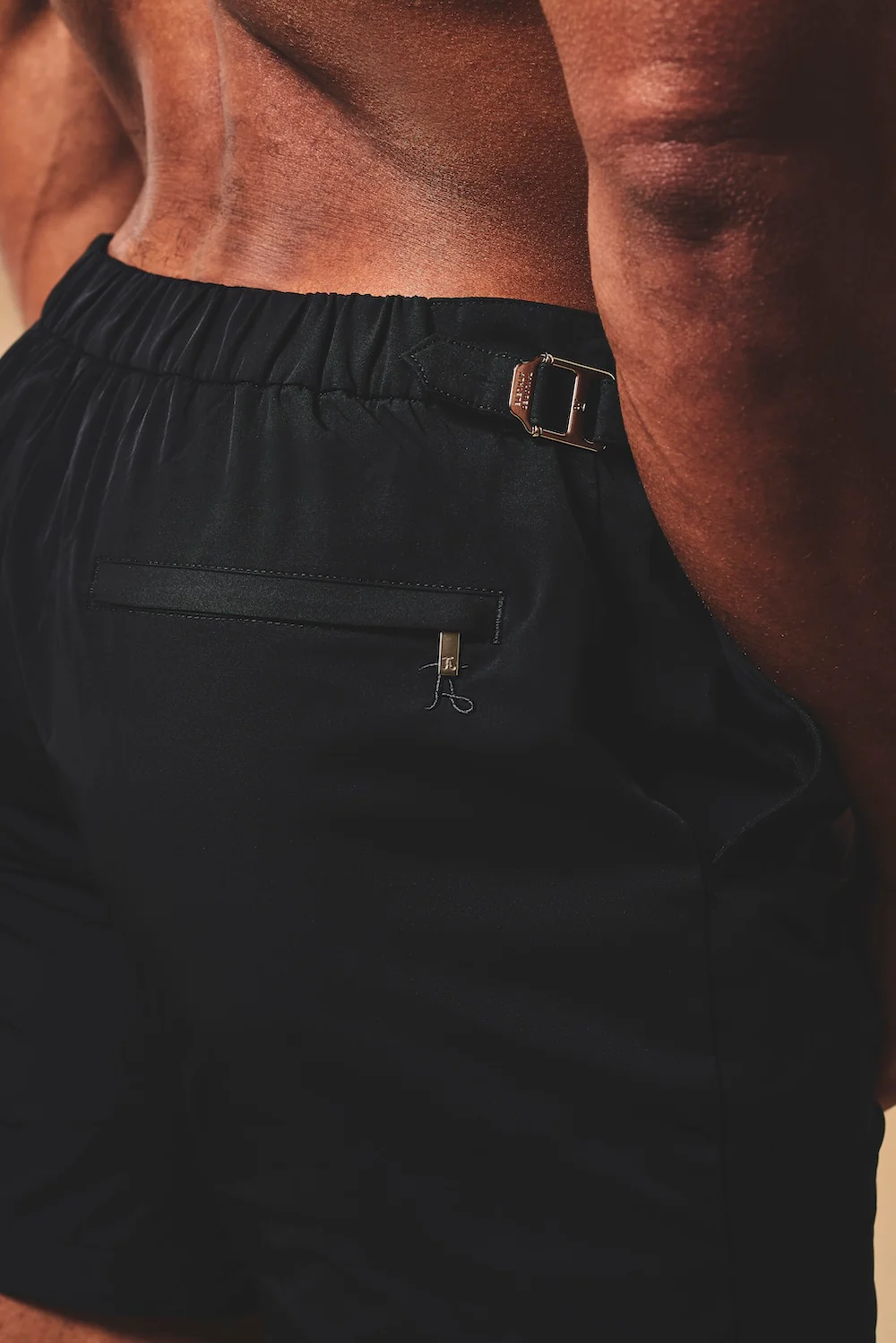 Quick Dry Hybrid Side Adjuster Swim Shorts in Black - Image 6