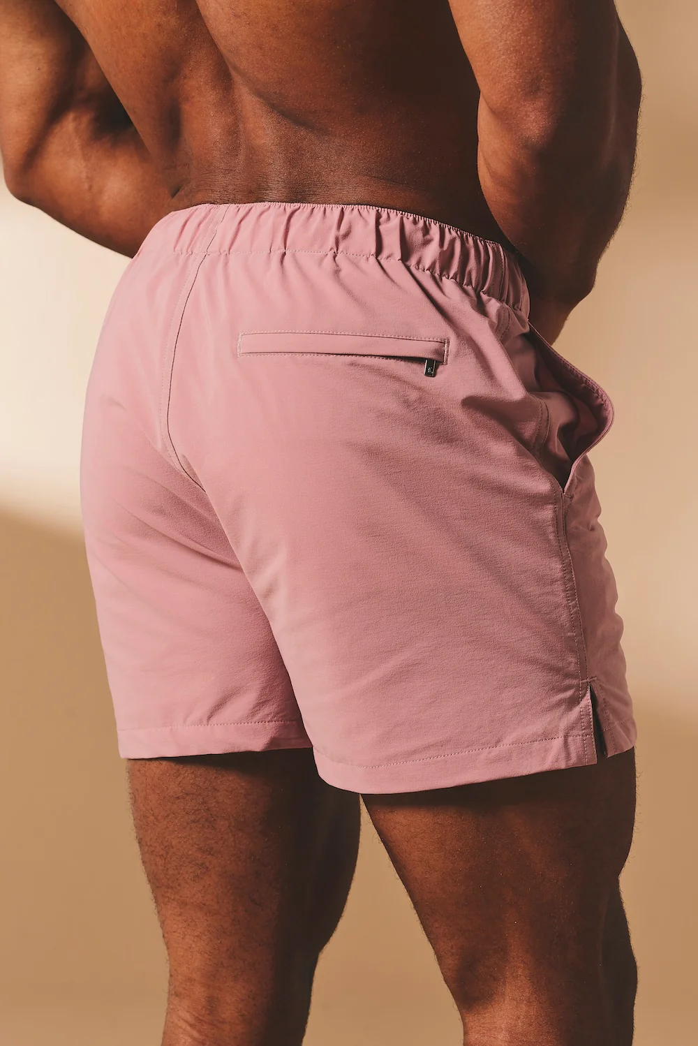 Quick Dry Plain Swim Shorts in Dusky Pink - Image 6