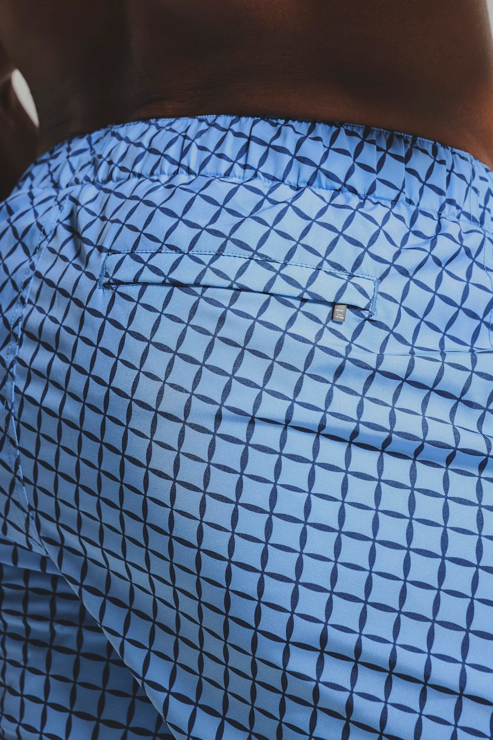 Quick Dry Printed Circle Geo Swim Short in Blue - Image 5