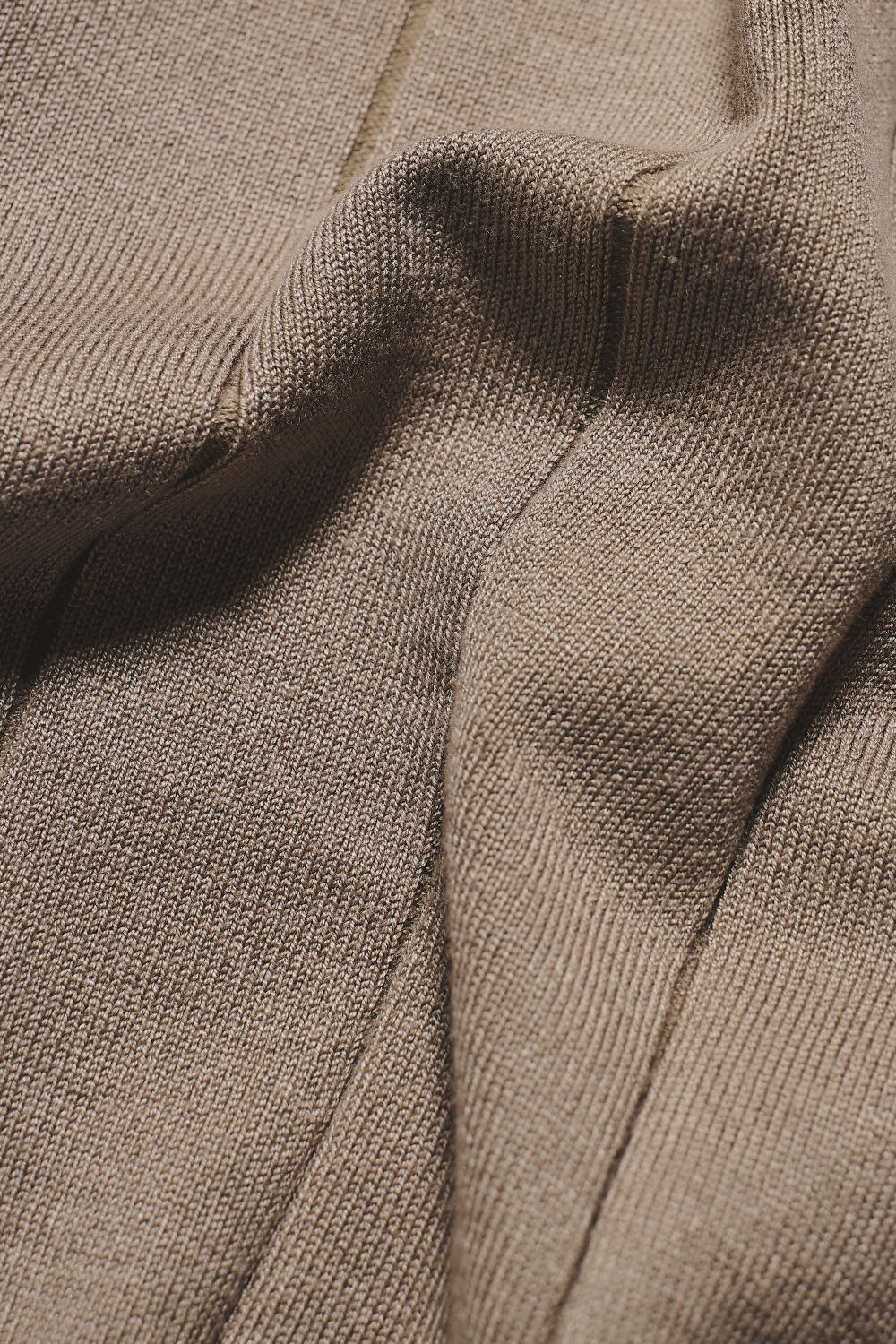 Ribbed Knitted Shirt in Mushroom - Image 8