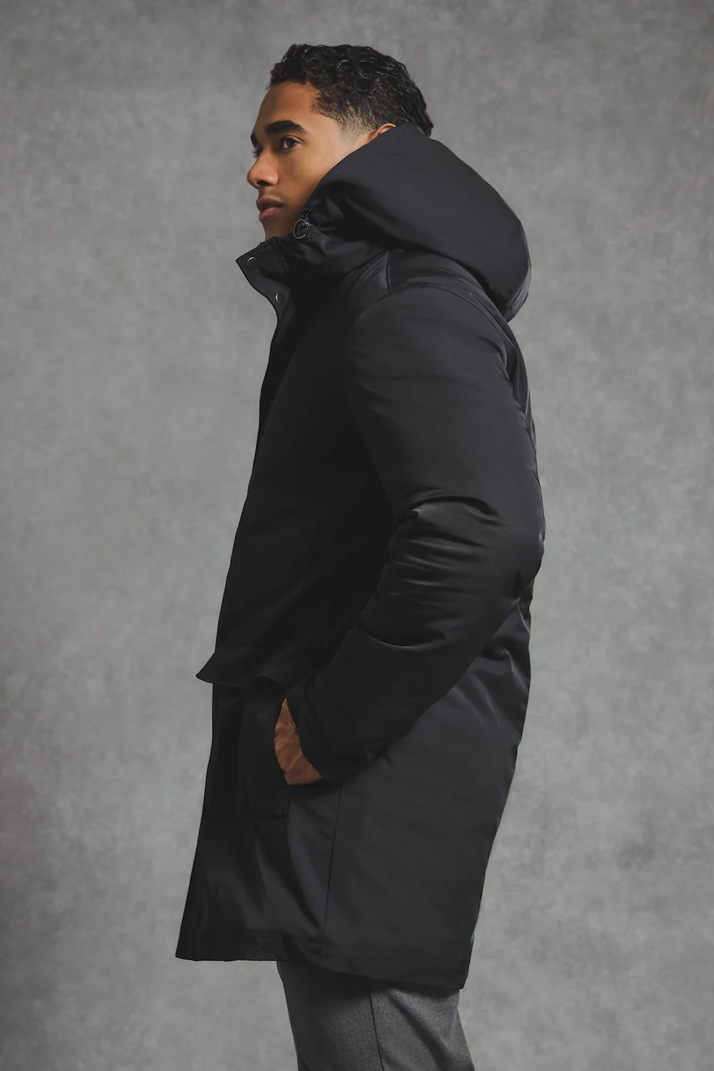 Shower Resistant Padded Parka in Black - Image 6