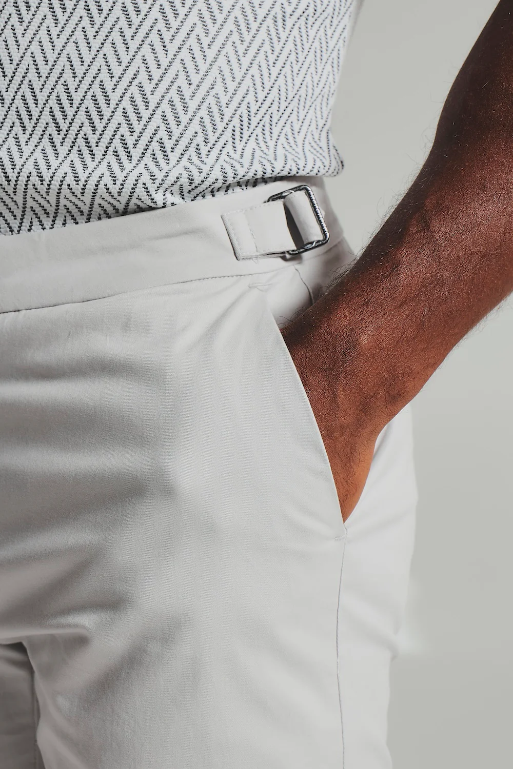 Smart Chino Side Adjuster Shorts in Dove Grey - Image 3