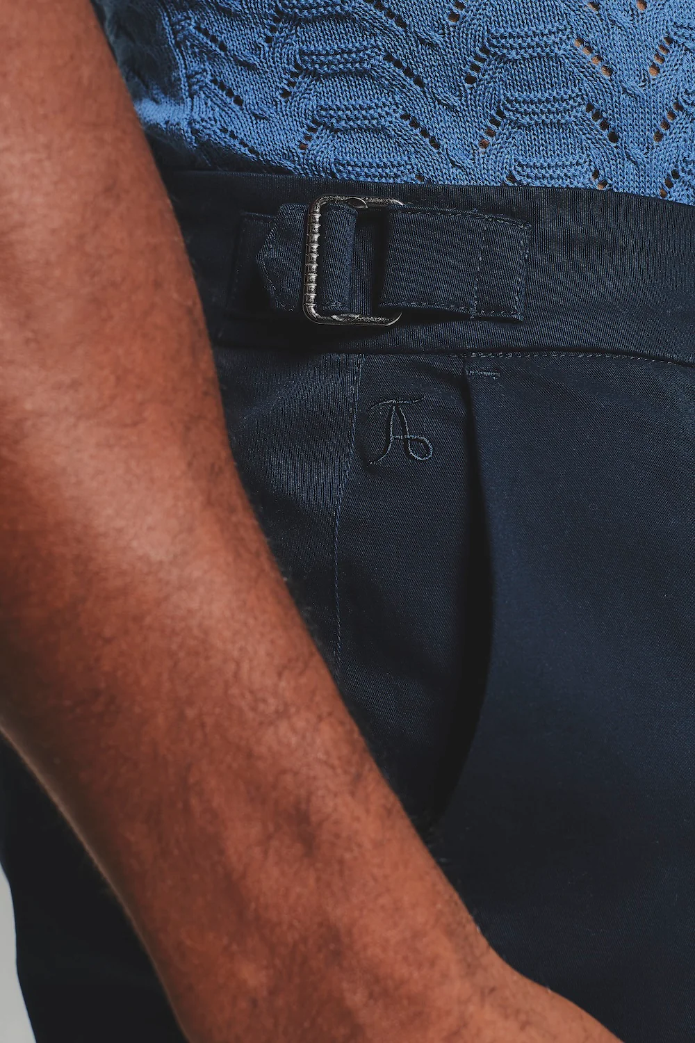 Smart Chino Side Adjuster Shorts in Navy - Image 5
