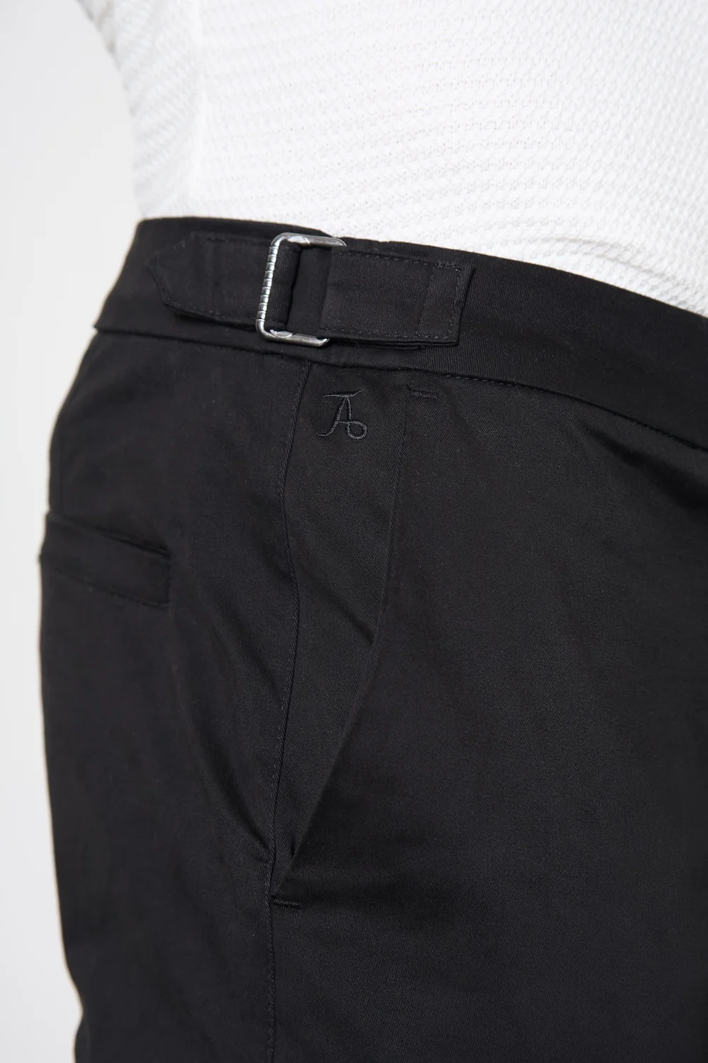 Smart Chino Side Adjuster Trousers in Black - Image 3