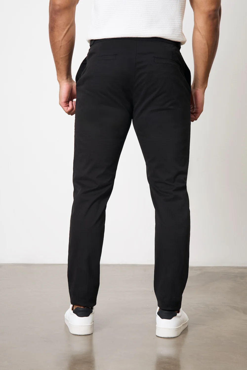 Smart Chino Side Adjuster Trousers in Black - Image 7