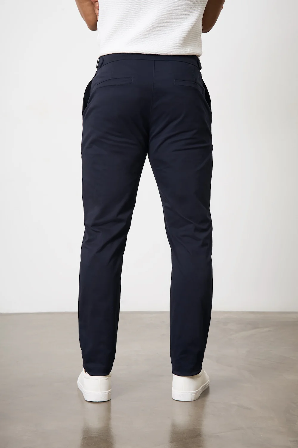 Smart Chino Side Adjuster Trousers in Navy - Image 5