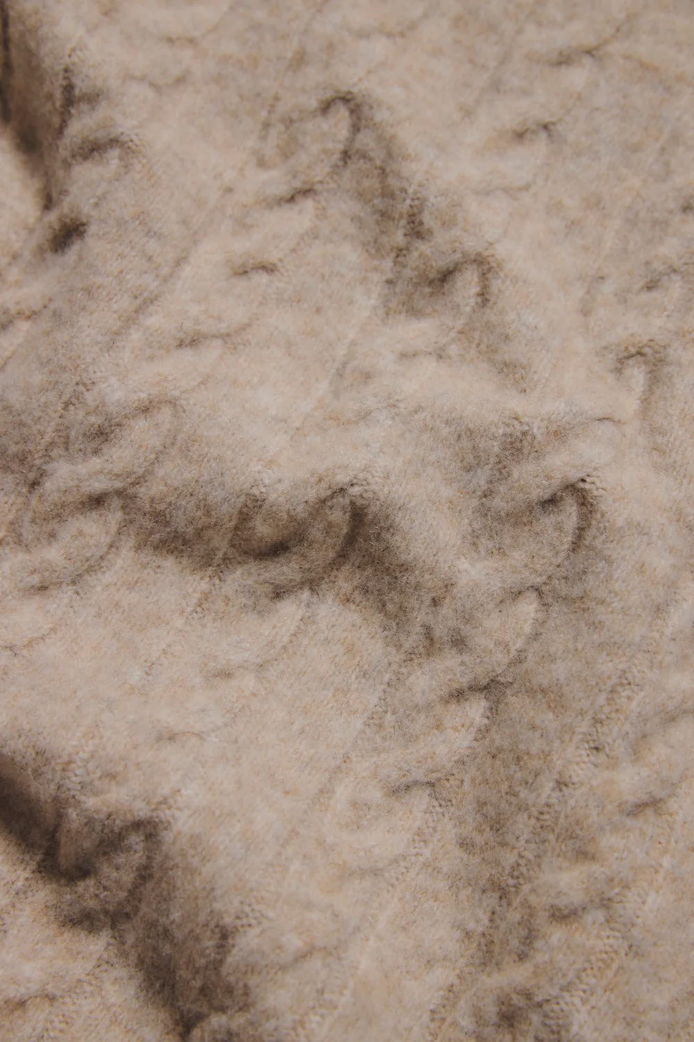 Soft Cable Crew Neck Jumper in Neutral - Image 8