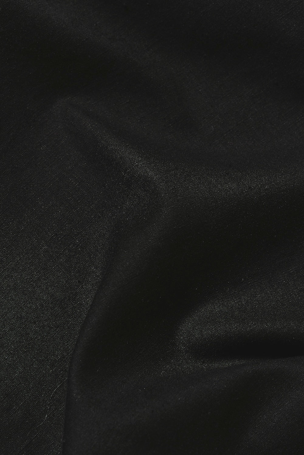 Stretch Linen Blend Button Through Shirt in Black - Image 7