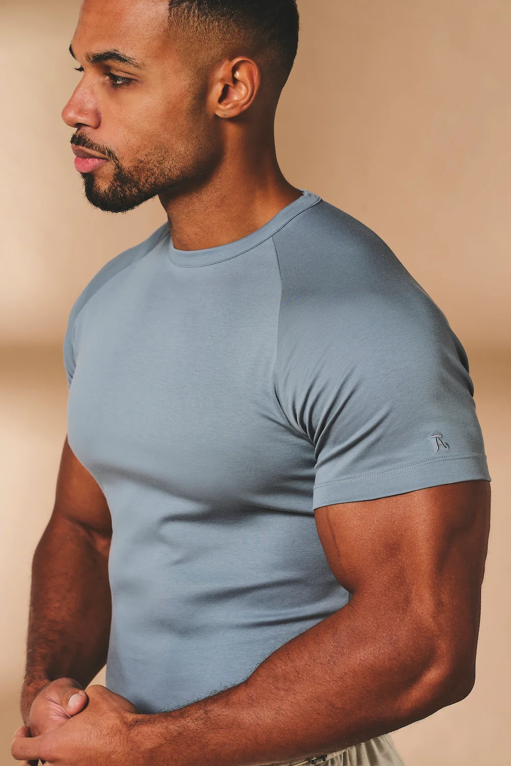 Super Fine Cotton T-Shirt in Airforce - Image 4