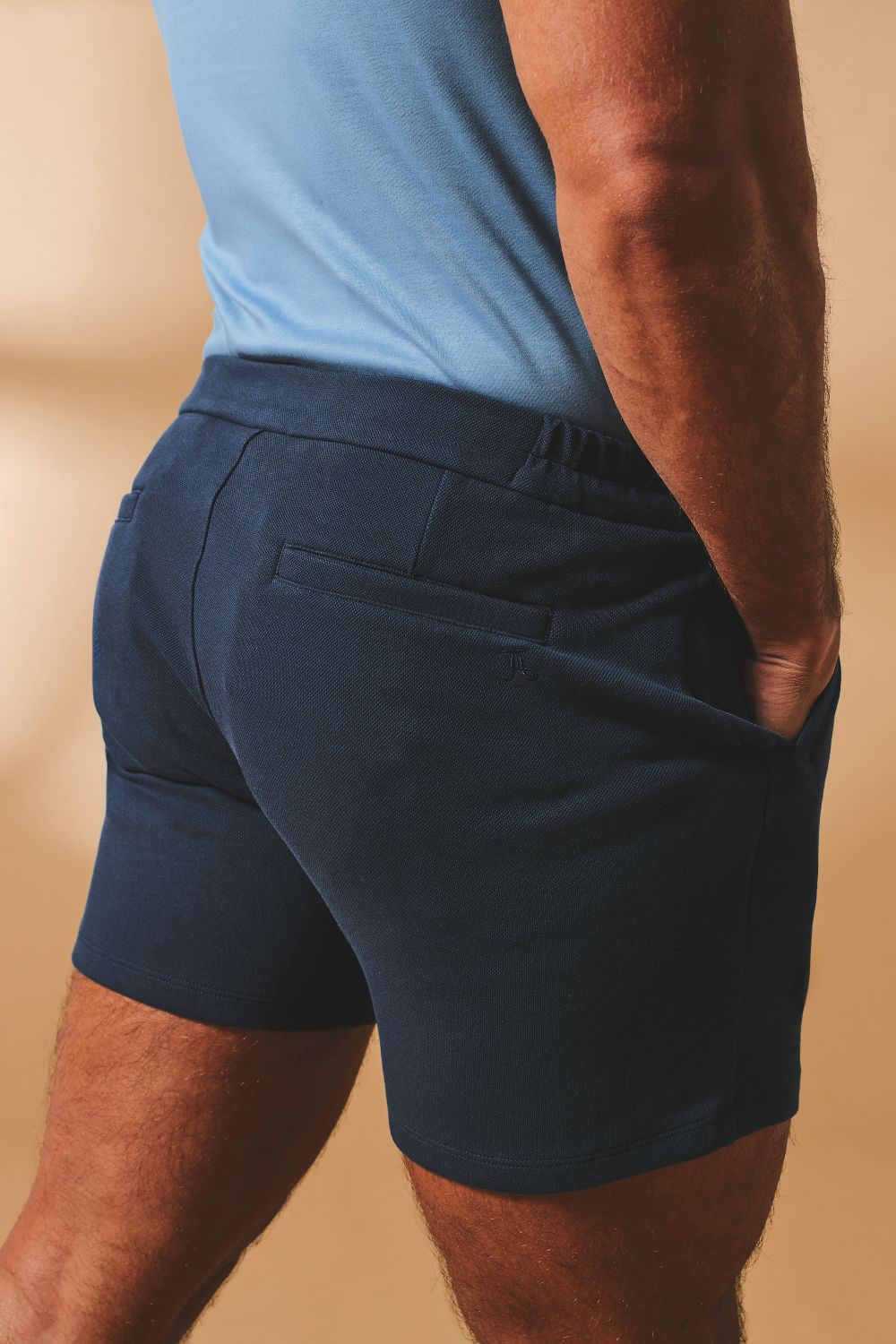 Textured Jersey Shorts In Navy - Image 6