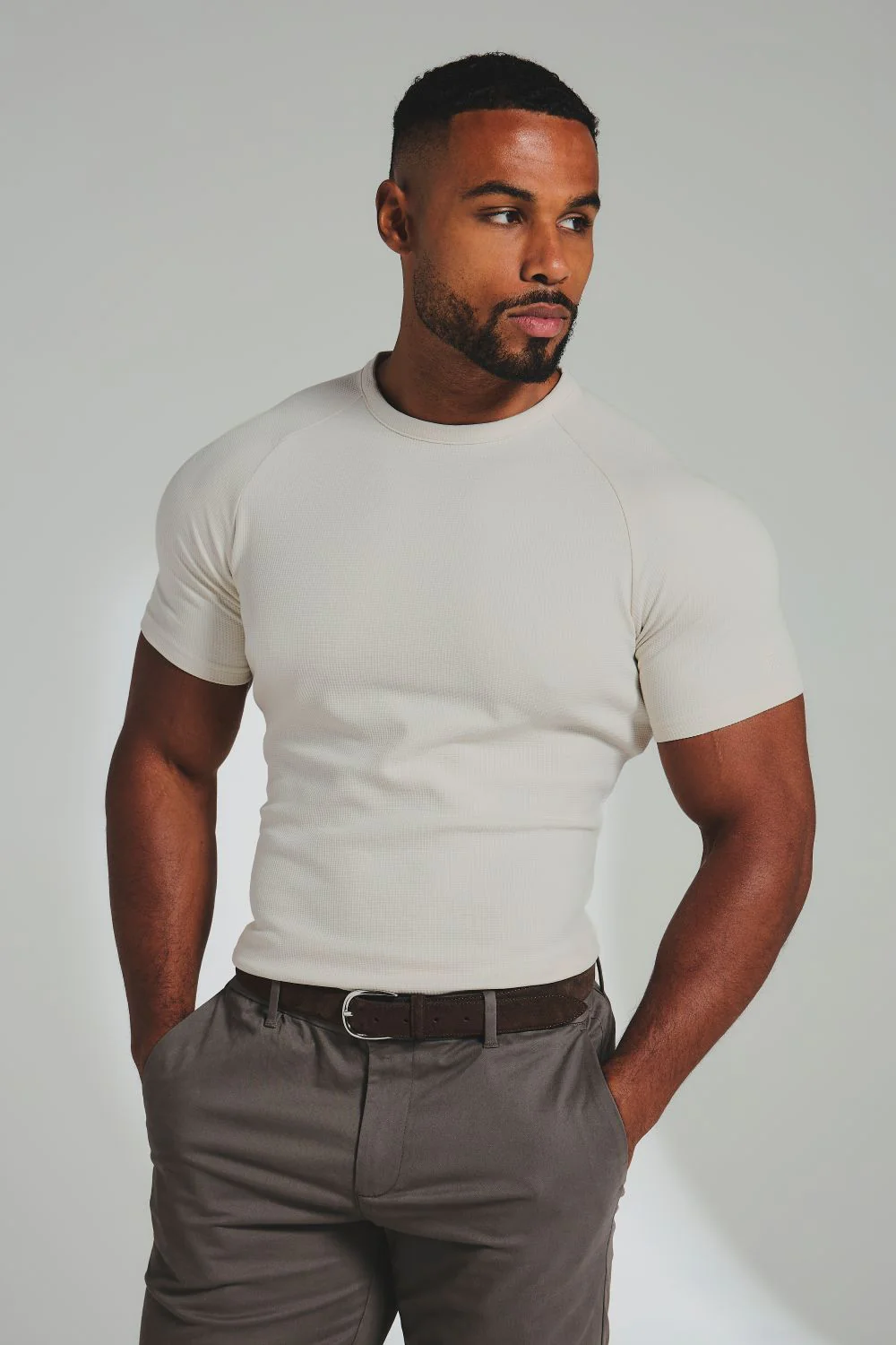 Textured Jersey T-Shirt in Alabaster
