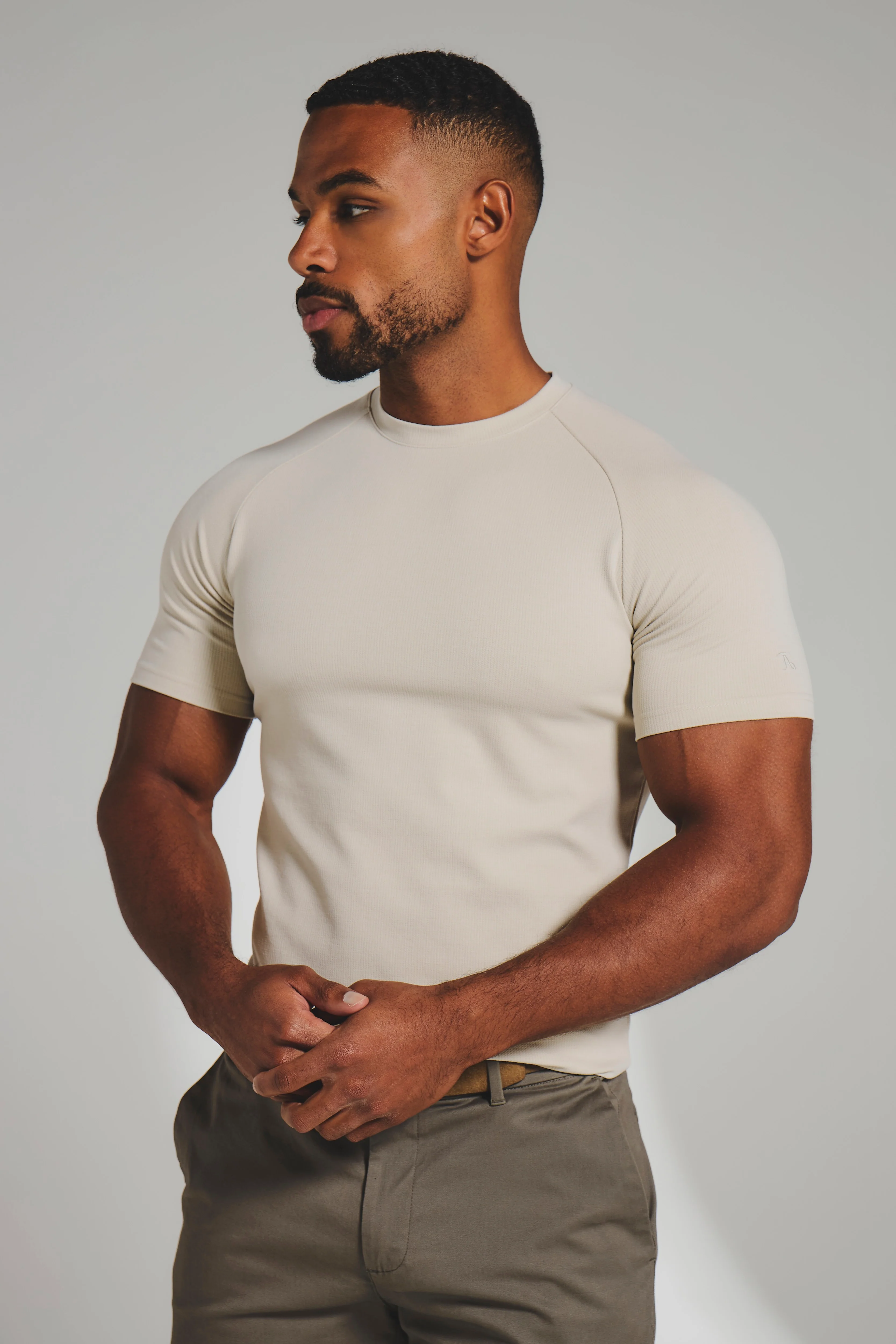Textured Jersey T-Shirt in Alabaster - Image 2