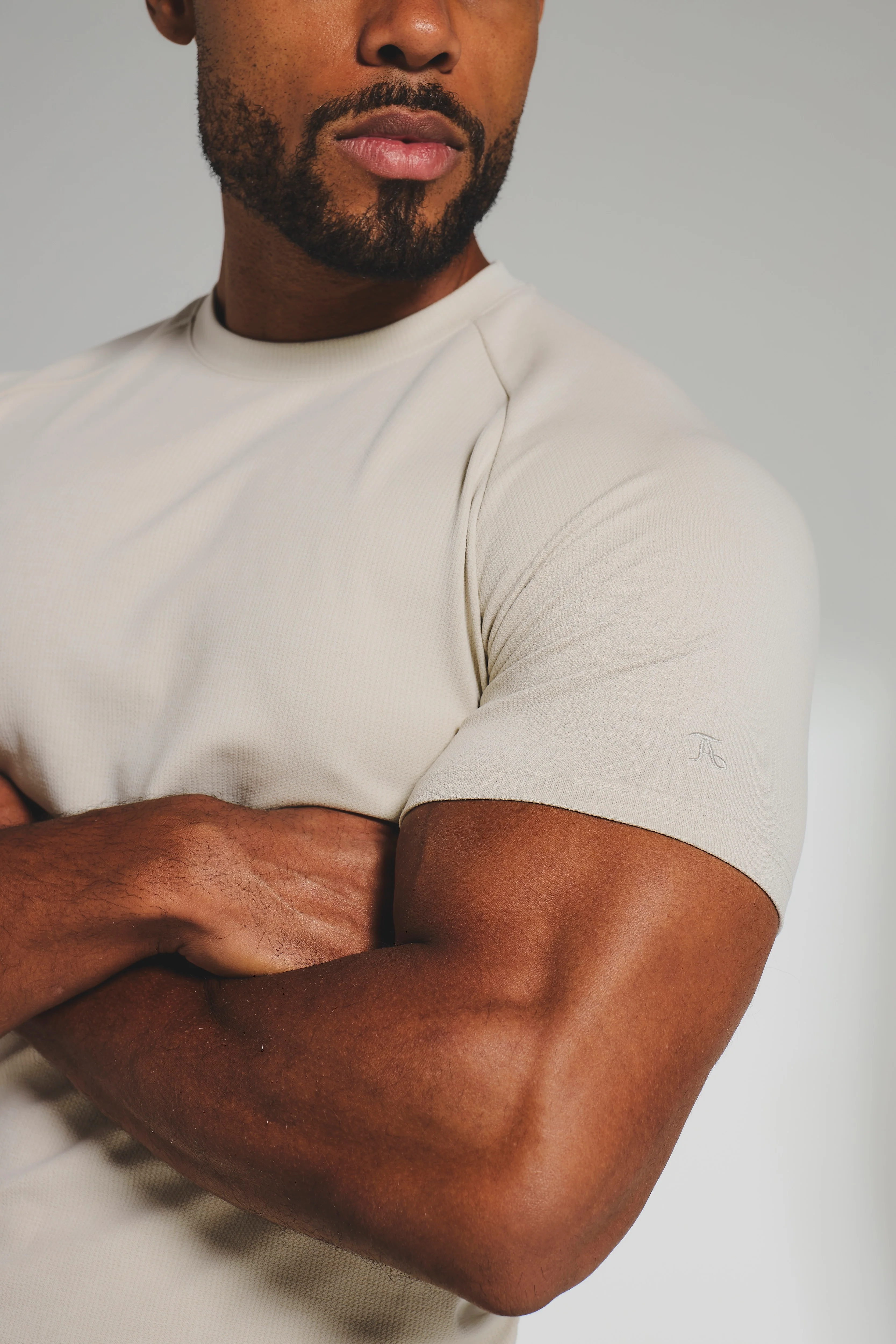 Textured Jersey T-Shirt in Alabaster - Image 5
