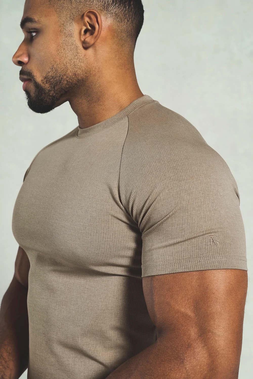Textured Jersey T-Shirt in Dark Stone - Image 5