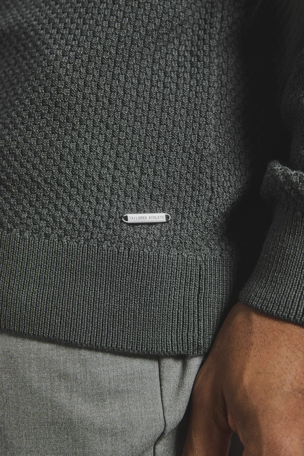 Textured Knitted Shirt in Khaki - Image 5