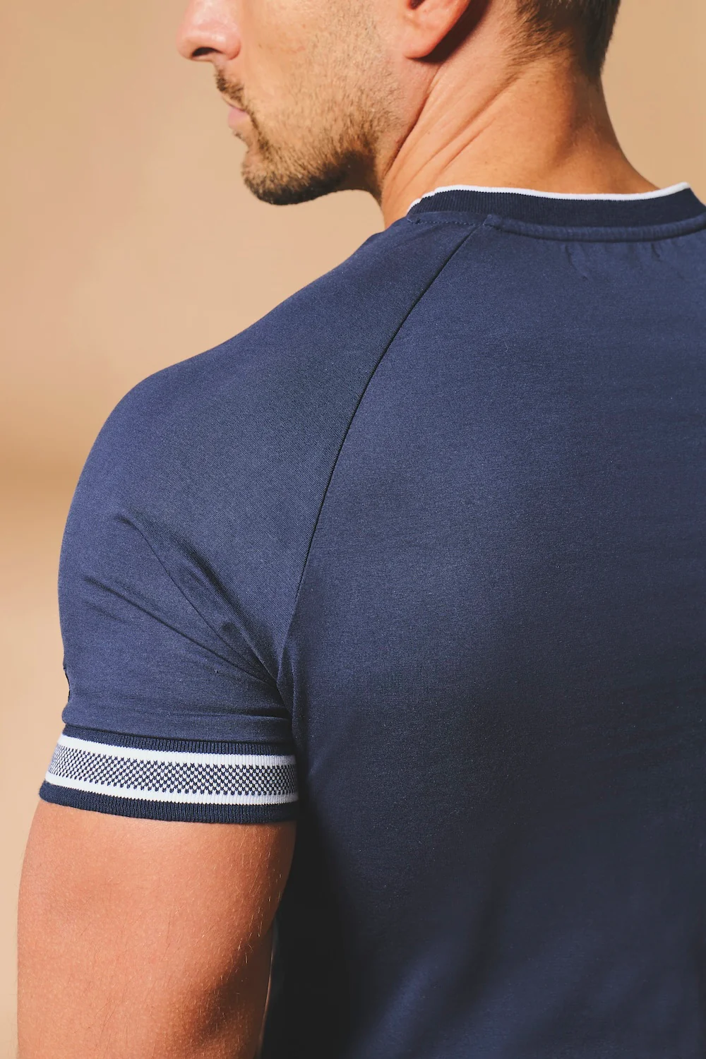 Tipped Fashion Fit T-Shirt in Navy and White - Image 6