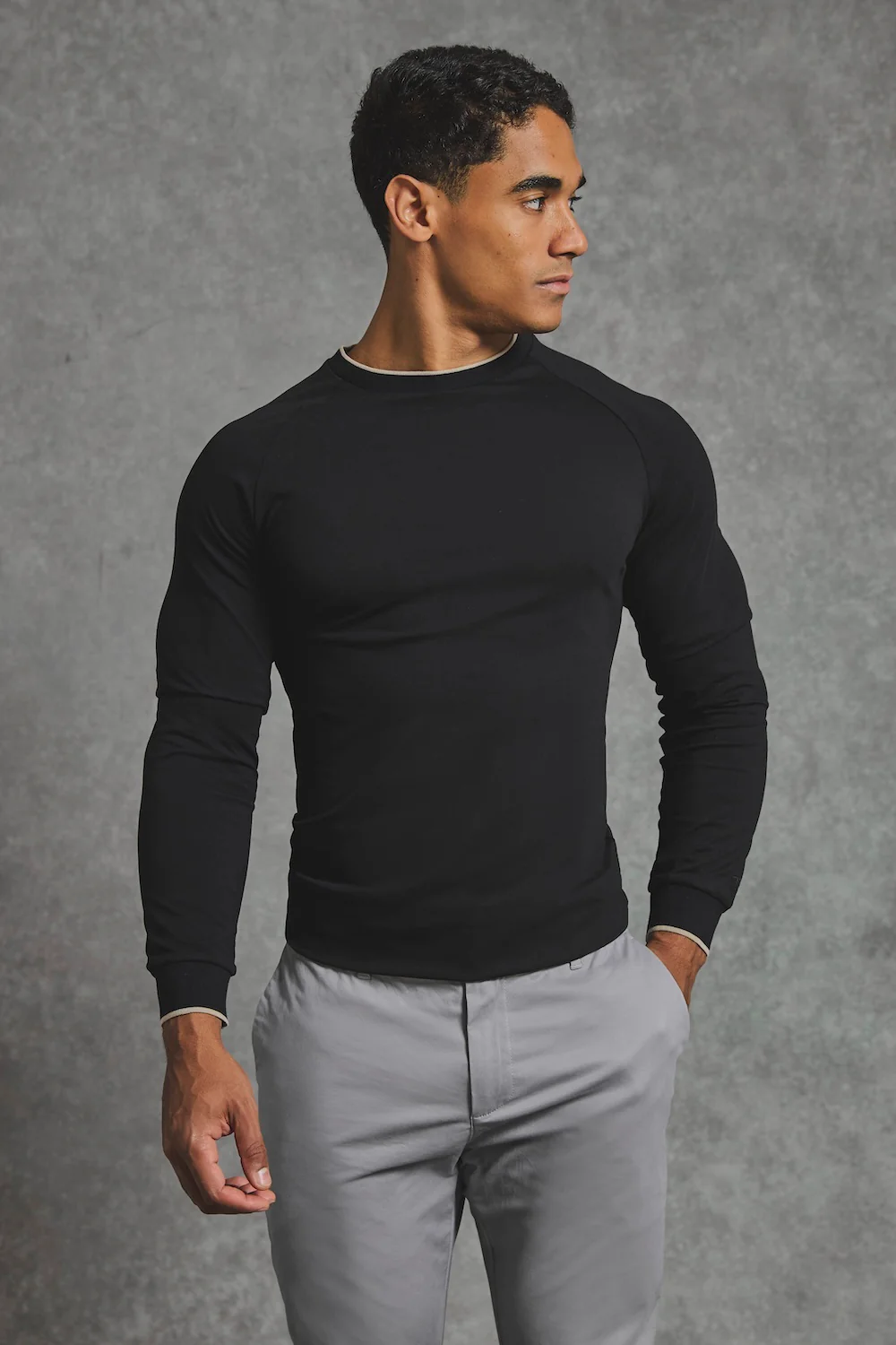 Tipped T-Shirt in Black