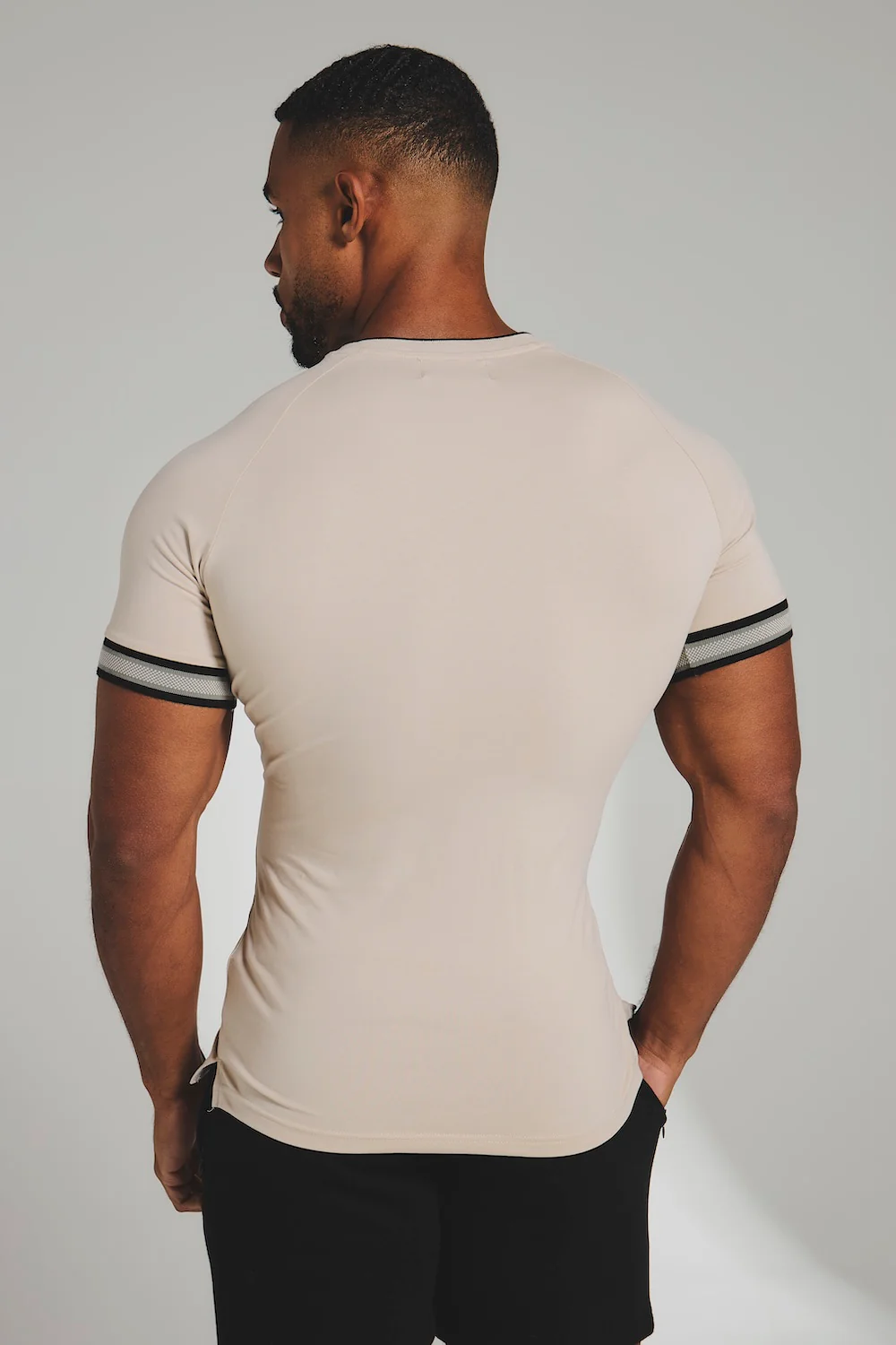 Tipped Fashion Fit T-Shirt in Stone and Mushroom - Image 6