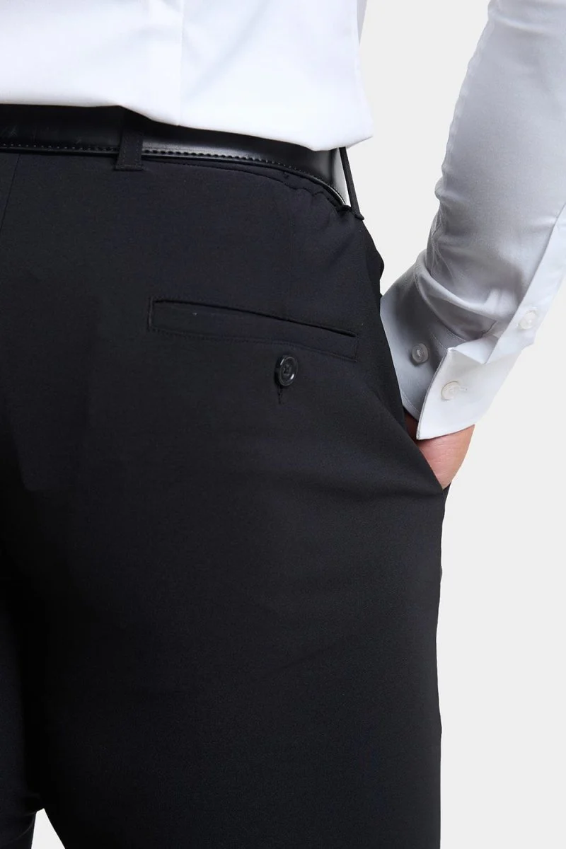 True Muscle Fit Tech Suit Trousers in Black - Image 6