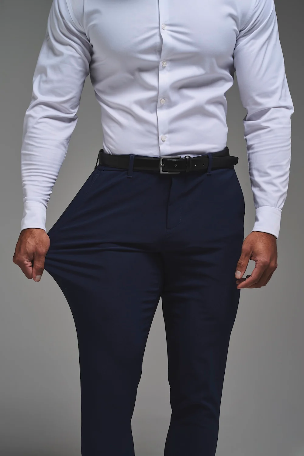 True Muscle Fit Tech Suit Trousers in Navy - Image 5