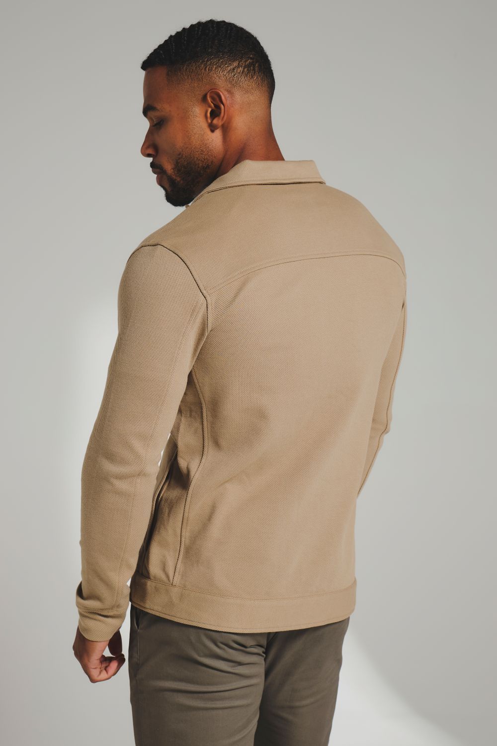 Twill Jersey Shacket in Dark Stone - Image 6