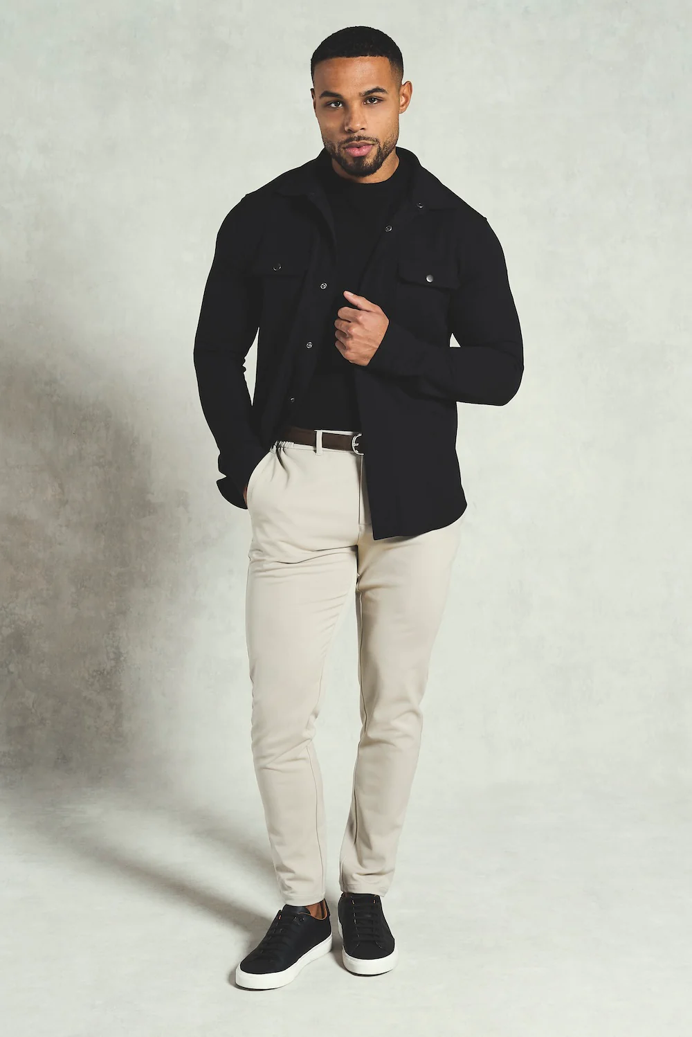 Twill Textured Shirt in Black - Image 3