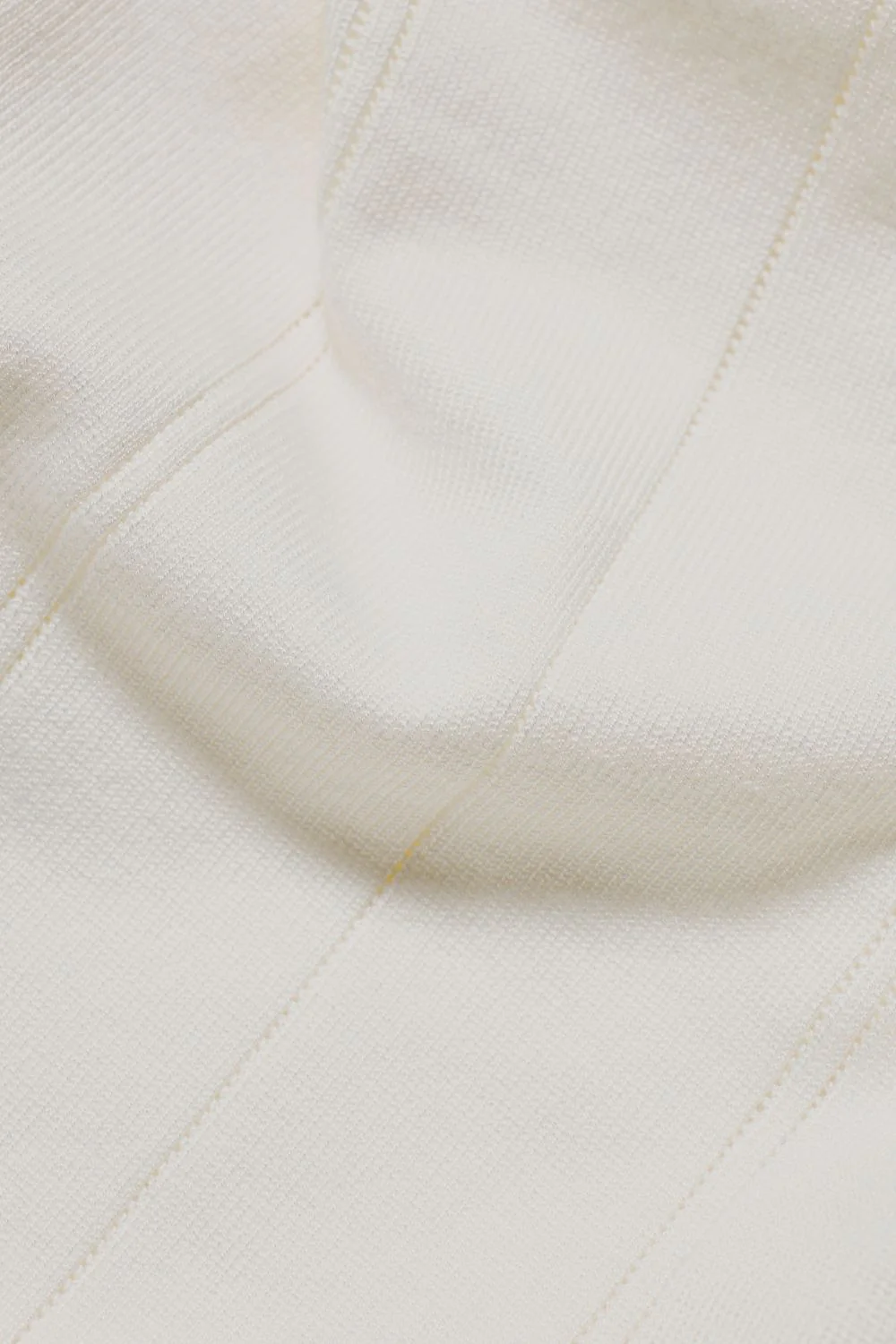 Vertical Stripe Knitted T-Shirt in Chalk - Image 7